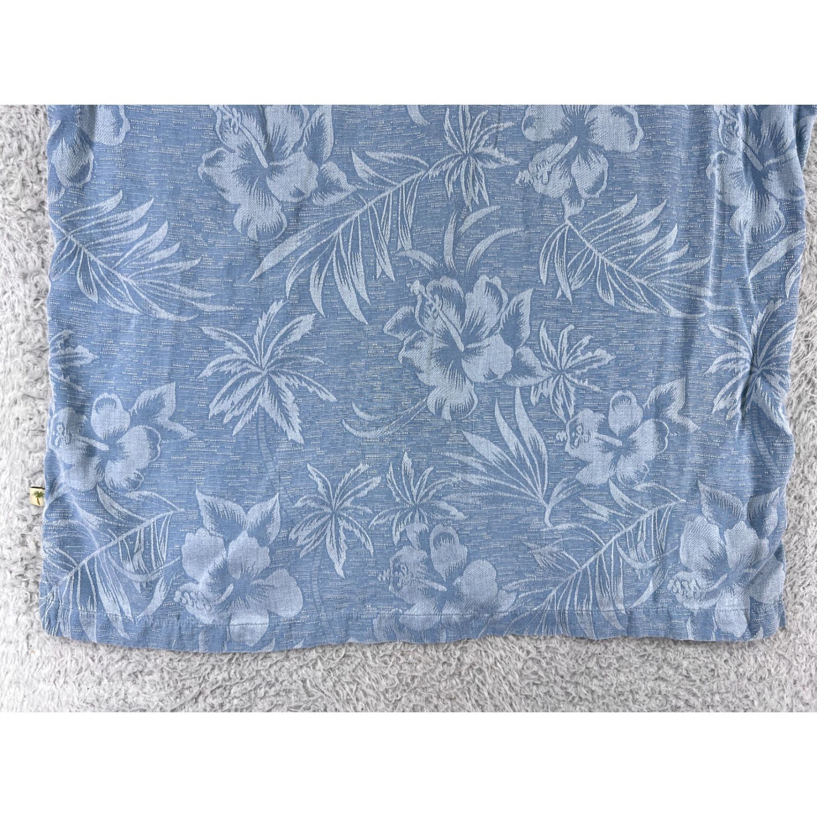 Vintage Cooke Street Island Shares Shirt Mens Large Blue Floral Hawaiian Palm Button-Up Silk Cotton 100% Silk Size US L / EU 52-54 / 3 - 5 Thumbnail