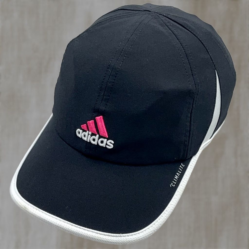 Adidas Adidas Hat Cap Womens Adjustable Performance Running Clima Lite Pink Logo Black Straps Size ONE SIZE - 1 Thumbnail