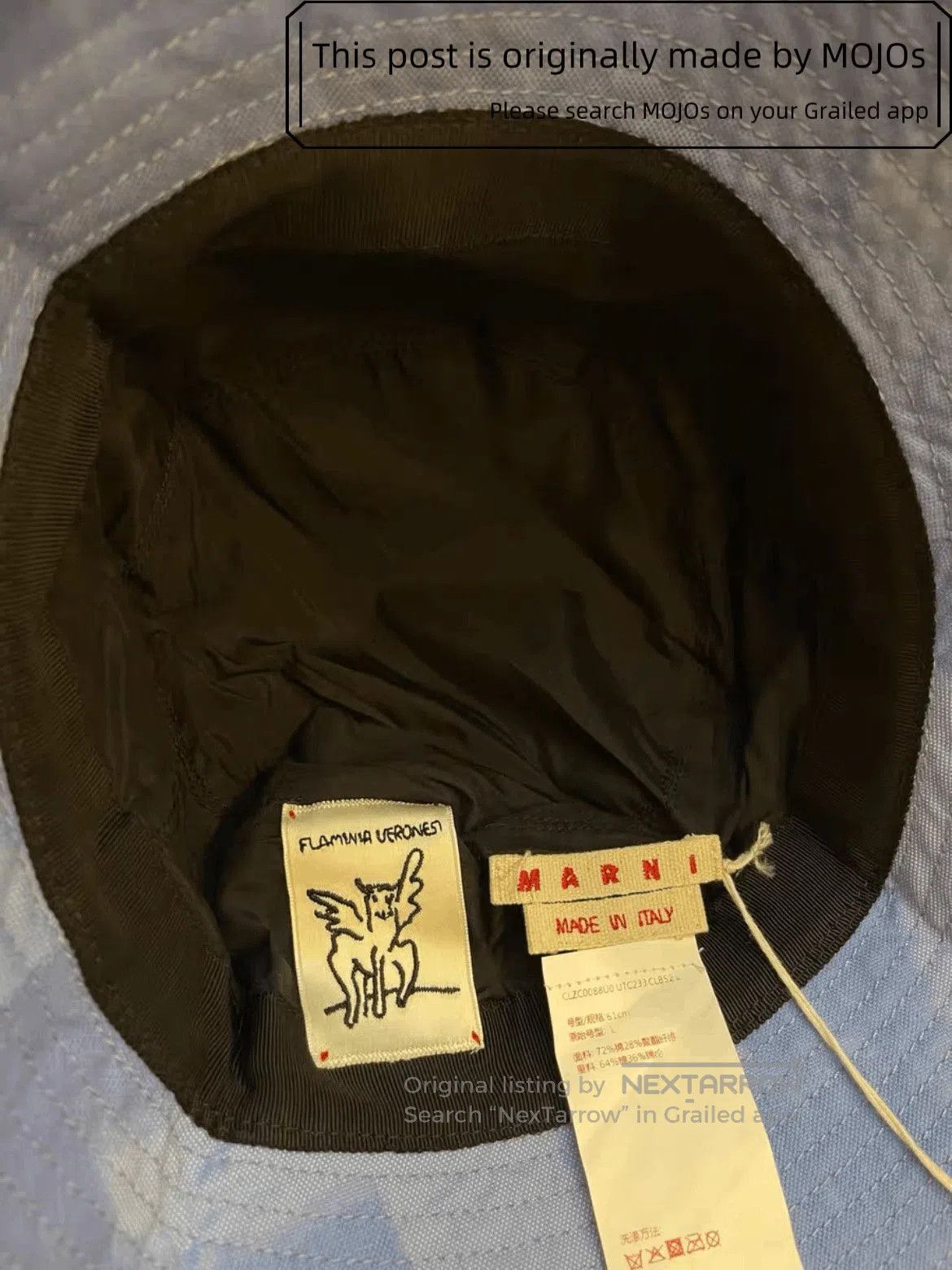 Marni Sz L Marni Canvas Dye Bucket Hat. Size ONE SIZE - 3 Thumbnail