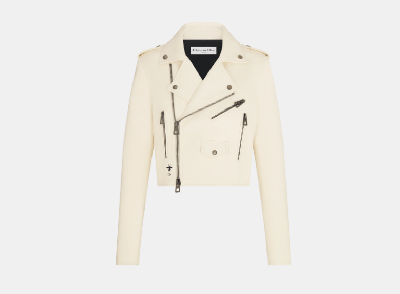 Dior o1w1db11225 455V05 Cropped Perfecto in White/Black Size L / US 10 / IT 46 - 1 Thumbnail
