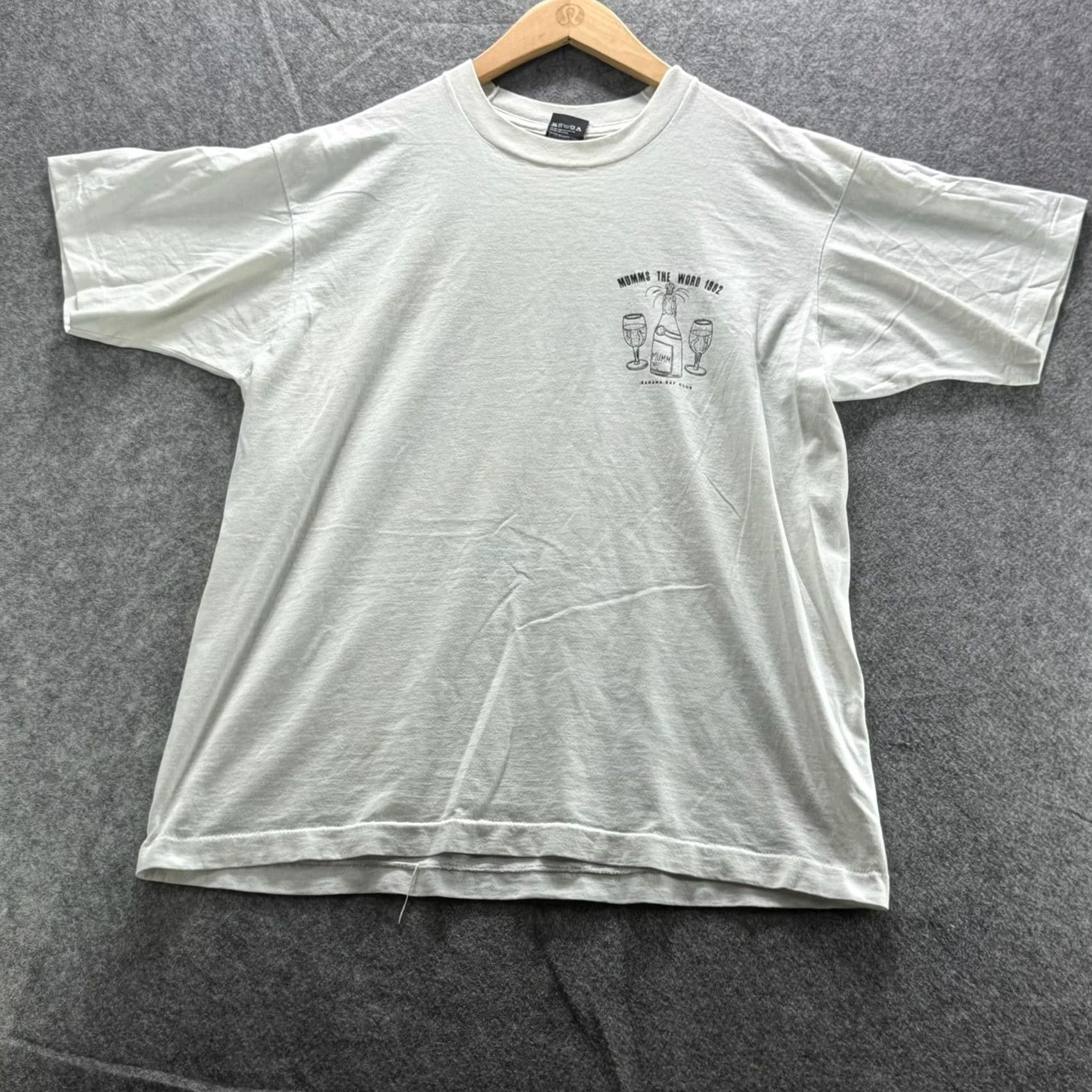 Vintage VINTAGE Screen Stars Best Shirt Mens XL White Mumm Champagne Graphic Tee Size US XL / EU 56 / 4 - 2 Thumbnail