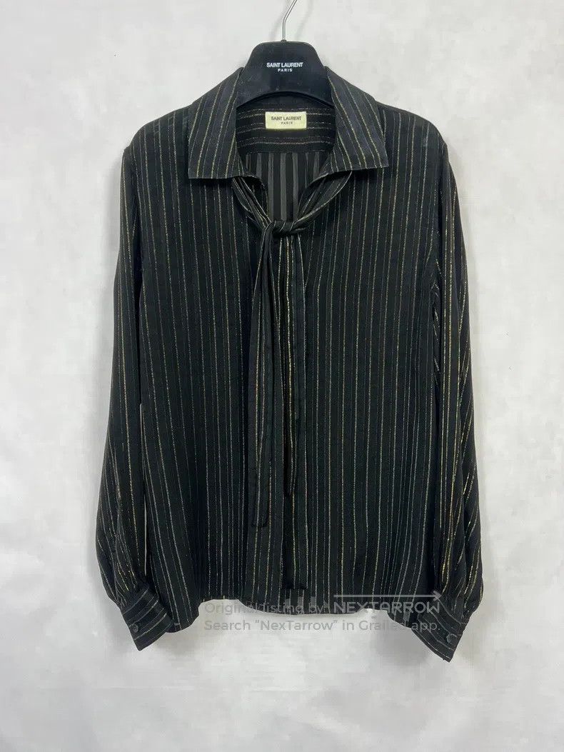 Saint Laurent Paris Saint Laurent Paris Mulberry Silk Black and Gold Striped B Size XS / US 0-2 / IT 36-38 - 1 Thumbnail