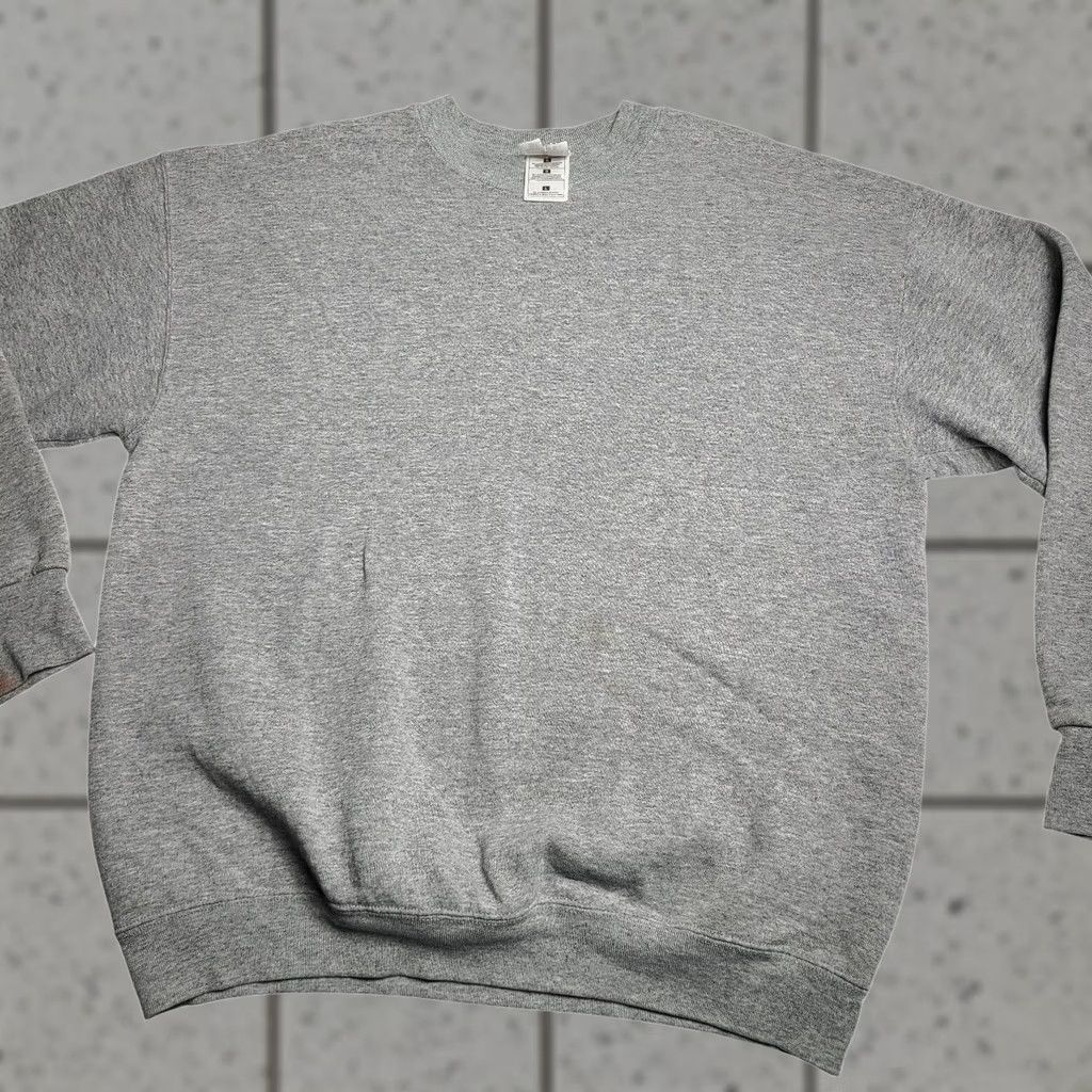 Fruit Of The Loom VINTAGE Fruit of the Loom Sweatshirt Mens Large Gray Crew Neck Pullover 90s Mens Size US L / EU 52-54 / 3 - 1 Thumbnail