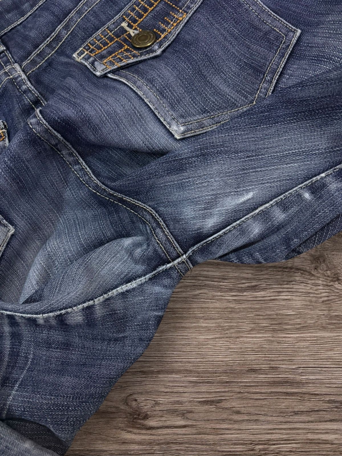 Japanese Brand Y2K Japan Lishen Lightning Fade Flare Jeans Size US 28 / EU 44 - 7 Thumbnail