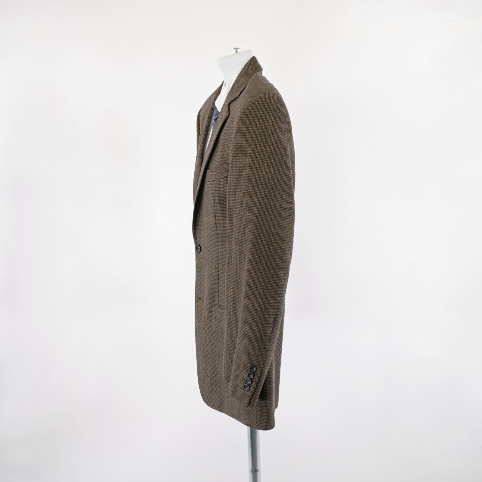 Pronto Uomo Pronto Uomo Brown Tan Tweed Wool Houndstooth Windowpane 40R Size 40R - 5 Thumbnail