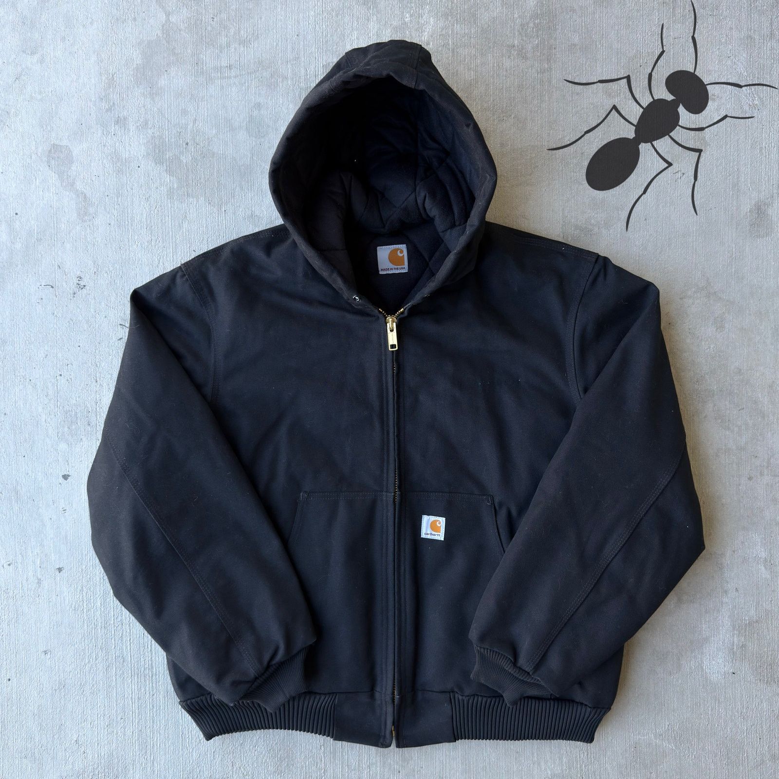 Carhartt × Vintage Vintage Y2K Carhartt black hooded work wear jacket Size US XL / EU 56 / 4 - 1 Thumbnail