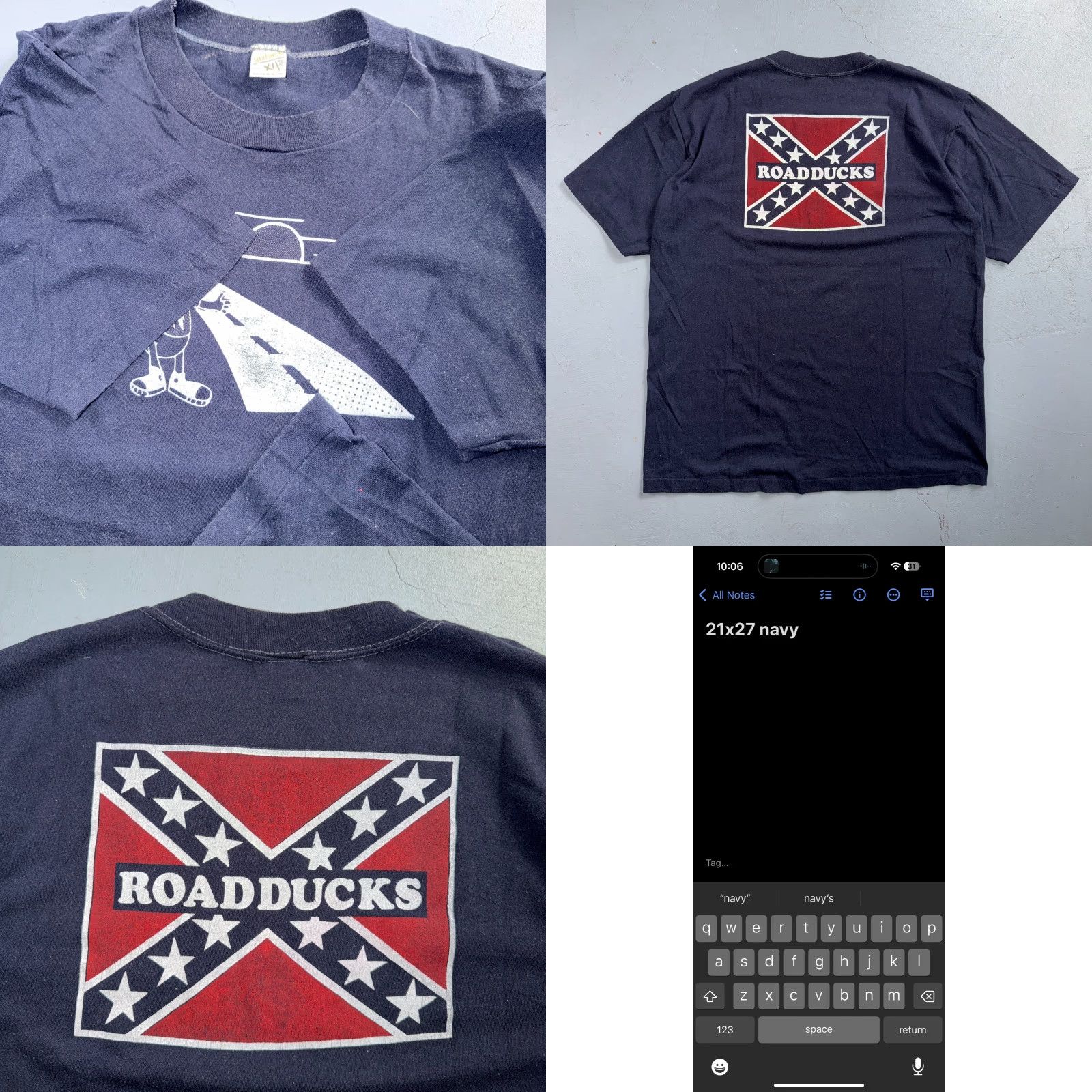 Vintage VTG T Shirt Navy XL Vintage 70s 80s Southern Rock Band Music 3D Emblem Crew Neck Short Sleeve Men Size US XL / EU 56 / 4 - 8 Thumbnail