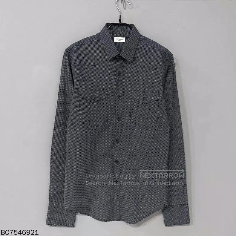 Saint Laurent Paris Saint Laurent Polka Dot Button-Up Shirt. Size US M / EU 48-50 / 2 - 1 Thumbnail