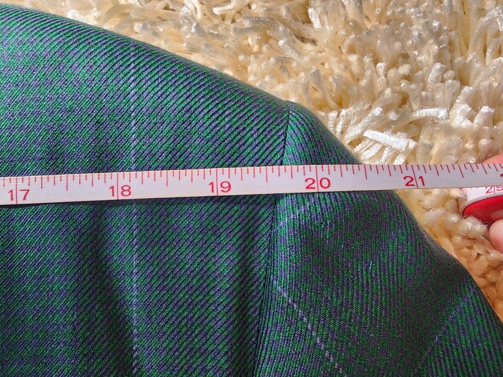 Oxxford Clothes Oxxford Clothes Sportcoat 44R Houndstooth Windowpane Green Size 44R - 7 Thumbnail