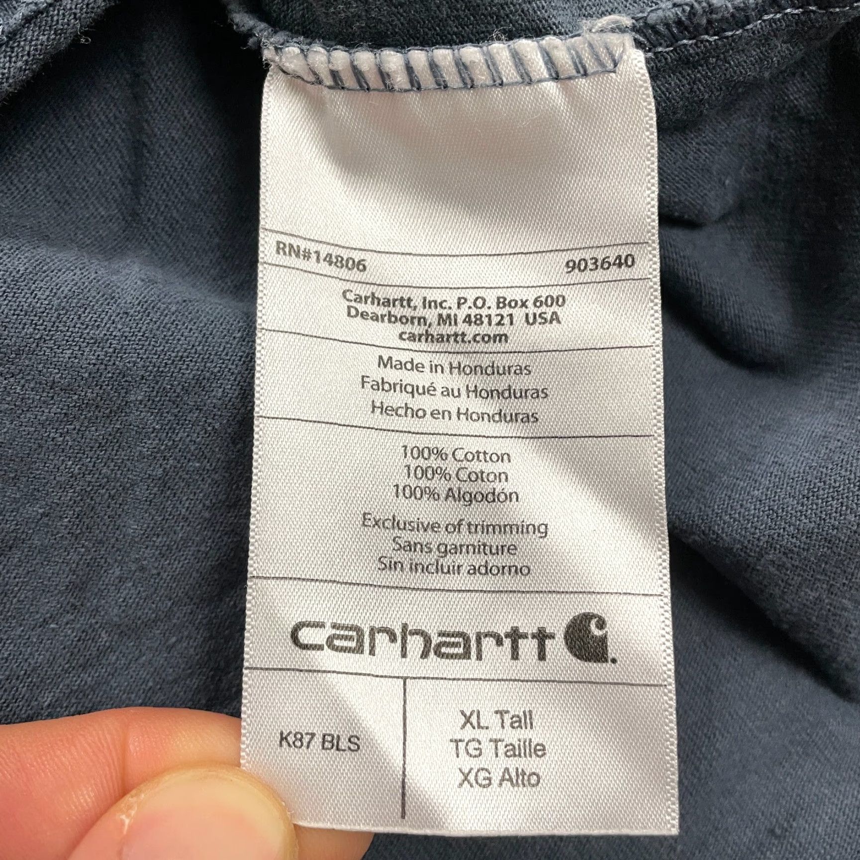 Carhartt Carhartt K87 Loose Fit T-Shirt Mens 2XL Blue Crew Neck Short Sleeve Pocket Tee Size US XXL / EU 58 / 5 - 5 Thumbnail