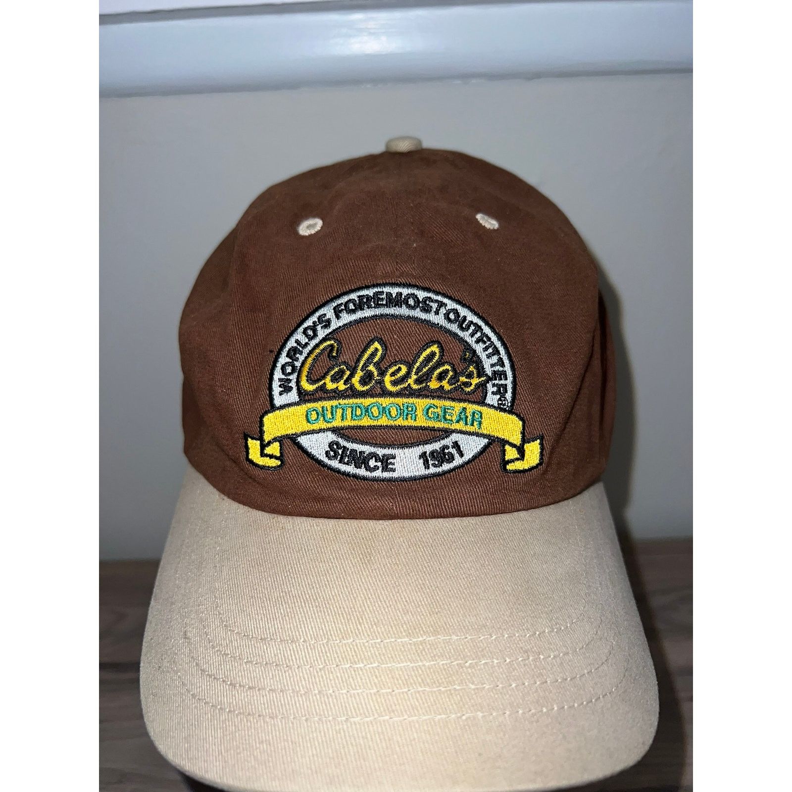 Cabelas Y2K Cabela's Outfitters Hunting Brown Hat Headwear 2000s OS Size ONE SIZE - 2 Thumbnail