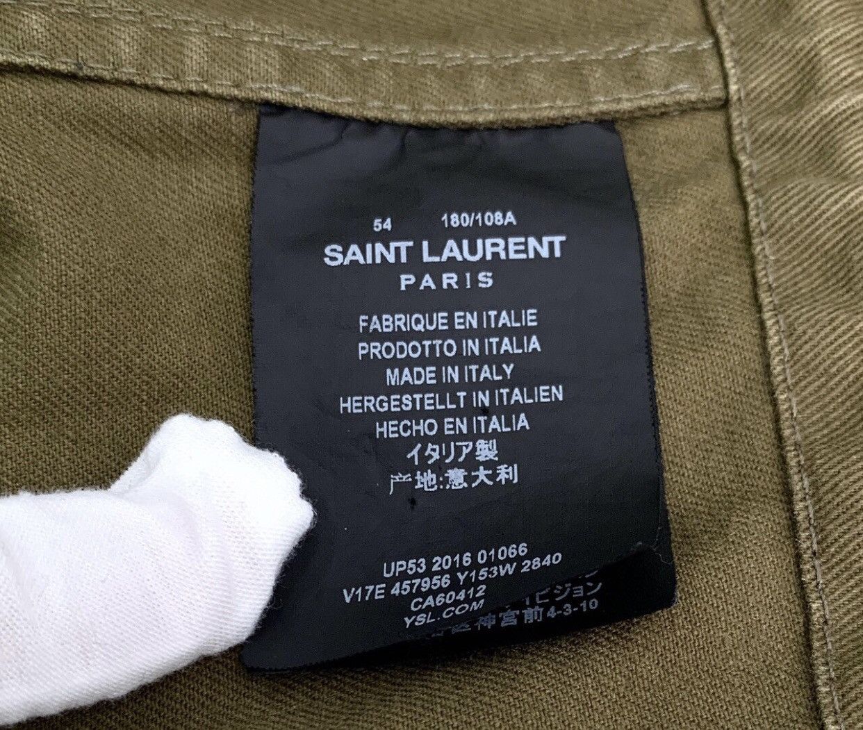 Saint Laurent Paris Saint Laurent SLP Saint Laurent Green Shark Glitter Jacket Size US XL / EU 56 / 4 - 8 Thumbnail