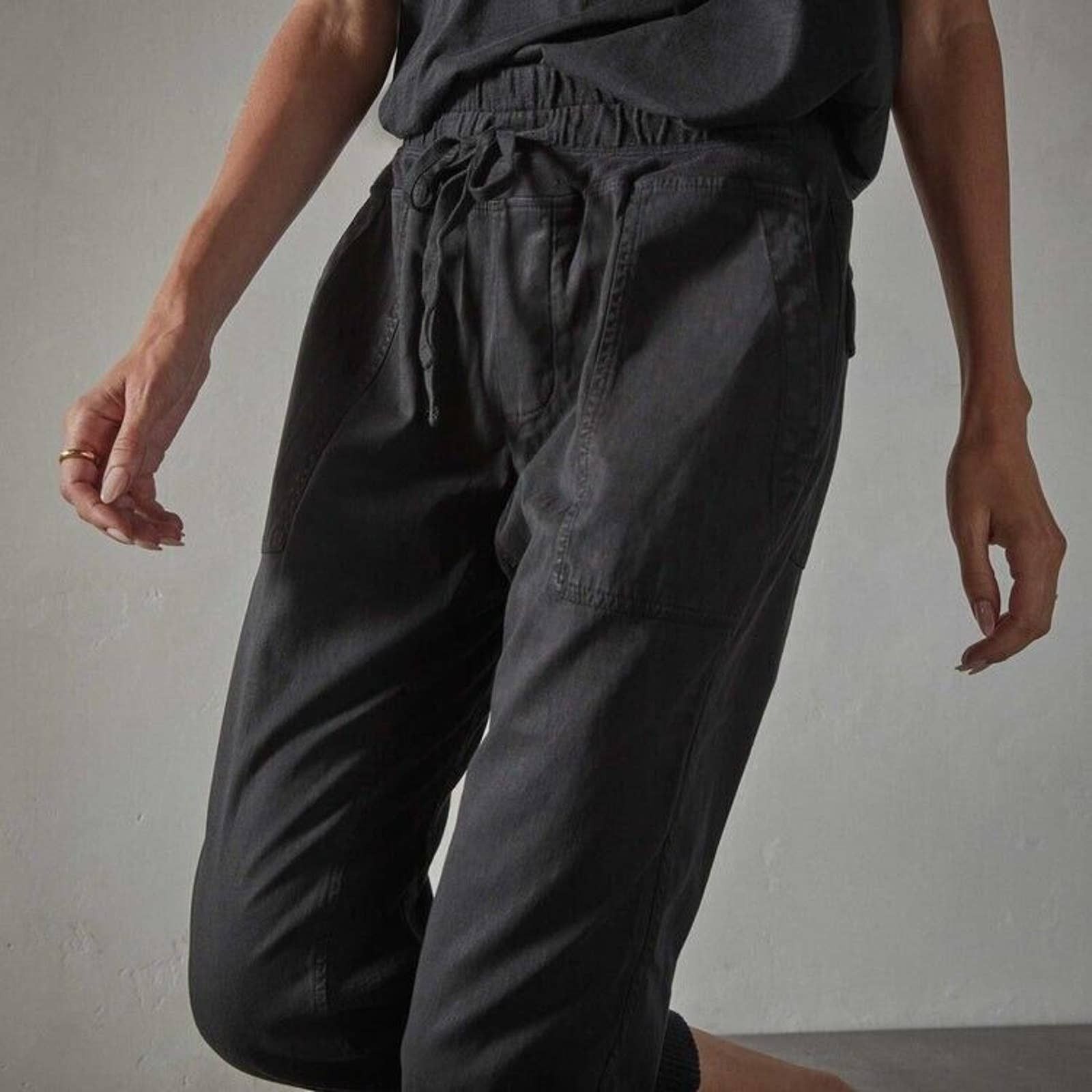 image of James Perse Standard Mixed Media Pant Black Size 4, Women's