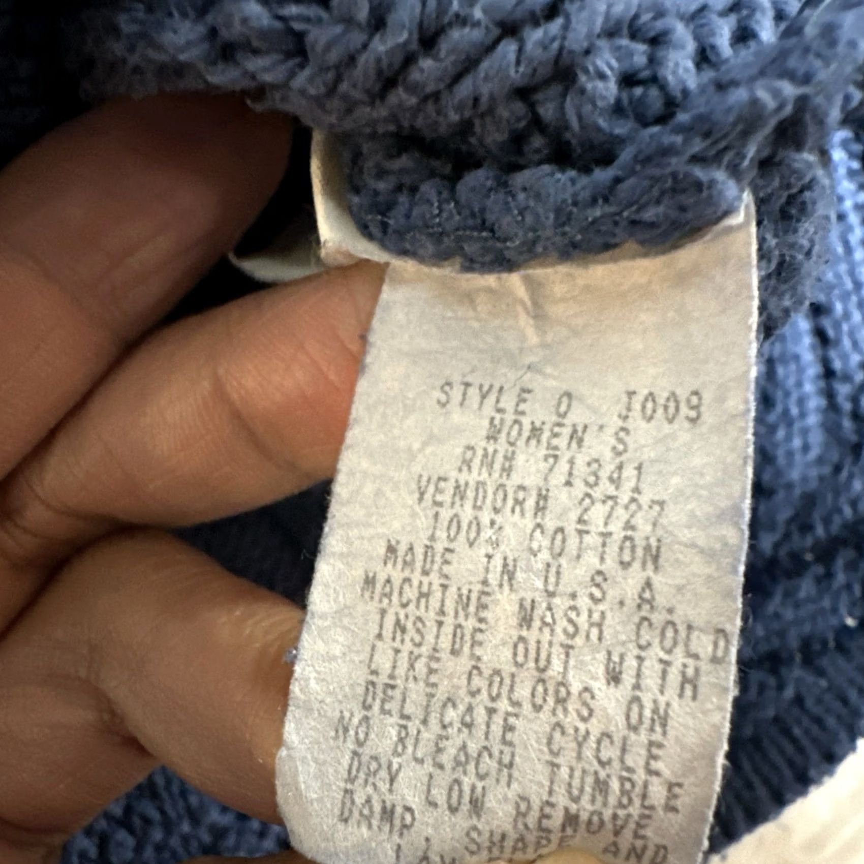 Vintage VINTAGE L.L. Bean Cardigan Sweater Womens Medium Blue 100% Cotton Cable Knit Size M / US 6-8 / IT 42-44 - 6 Thumbnail