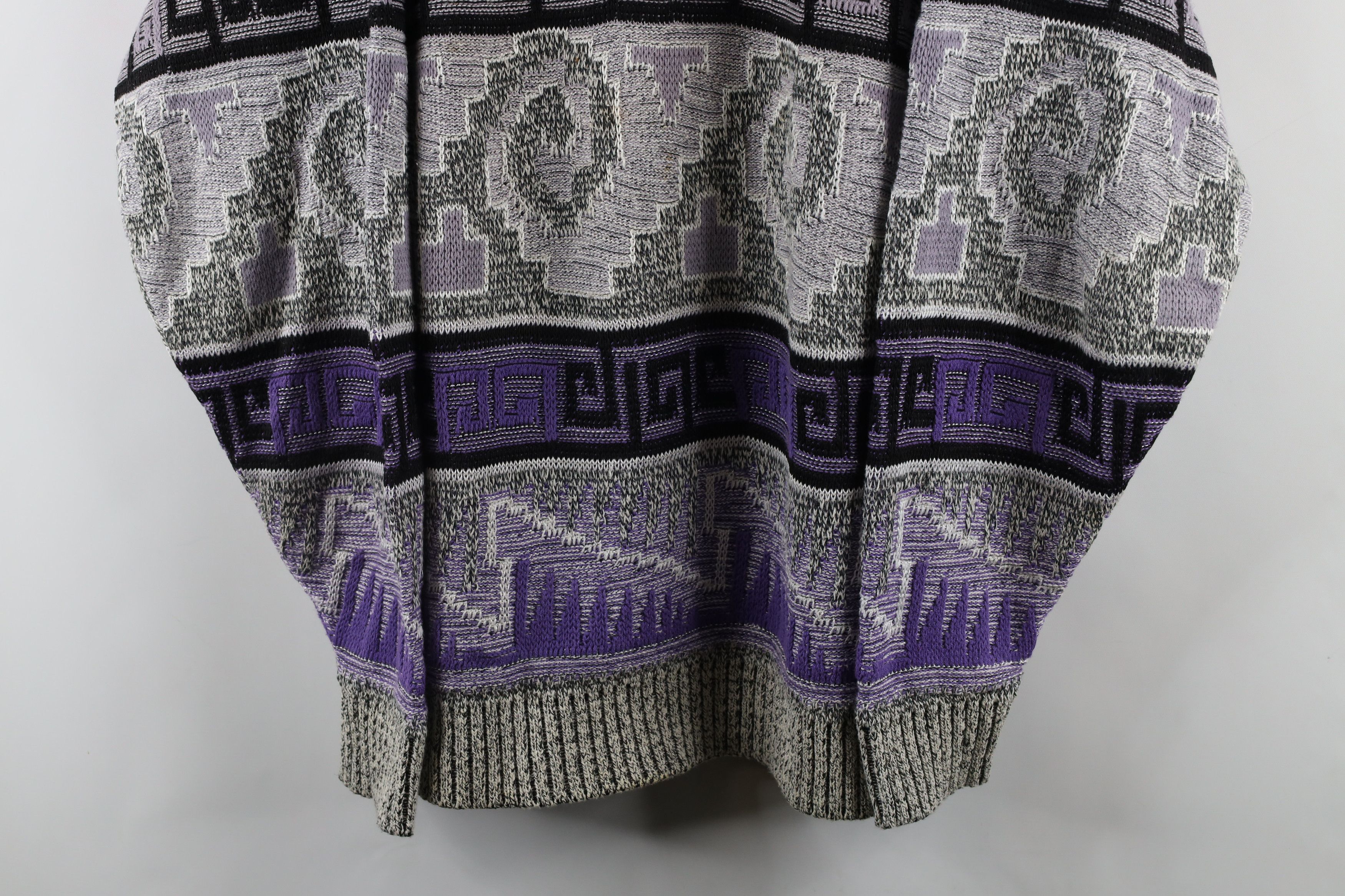 Vintage Vintage 90s Coogi Style Geometric Chunky Grandpa Sweater Size US XL / EU 56 / 4 - 3 Thumbnail