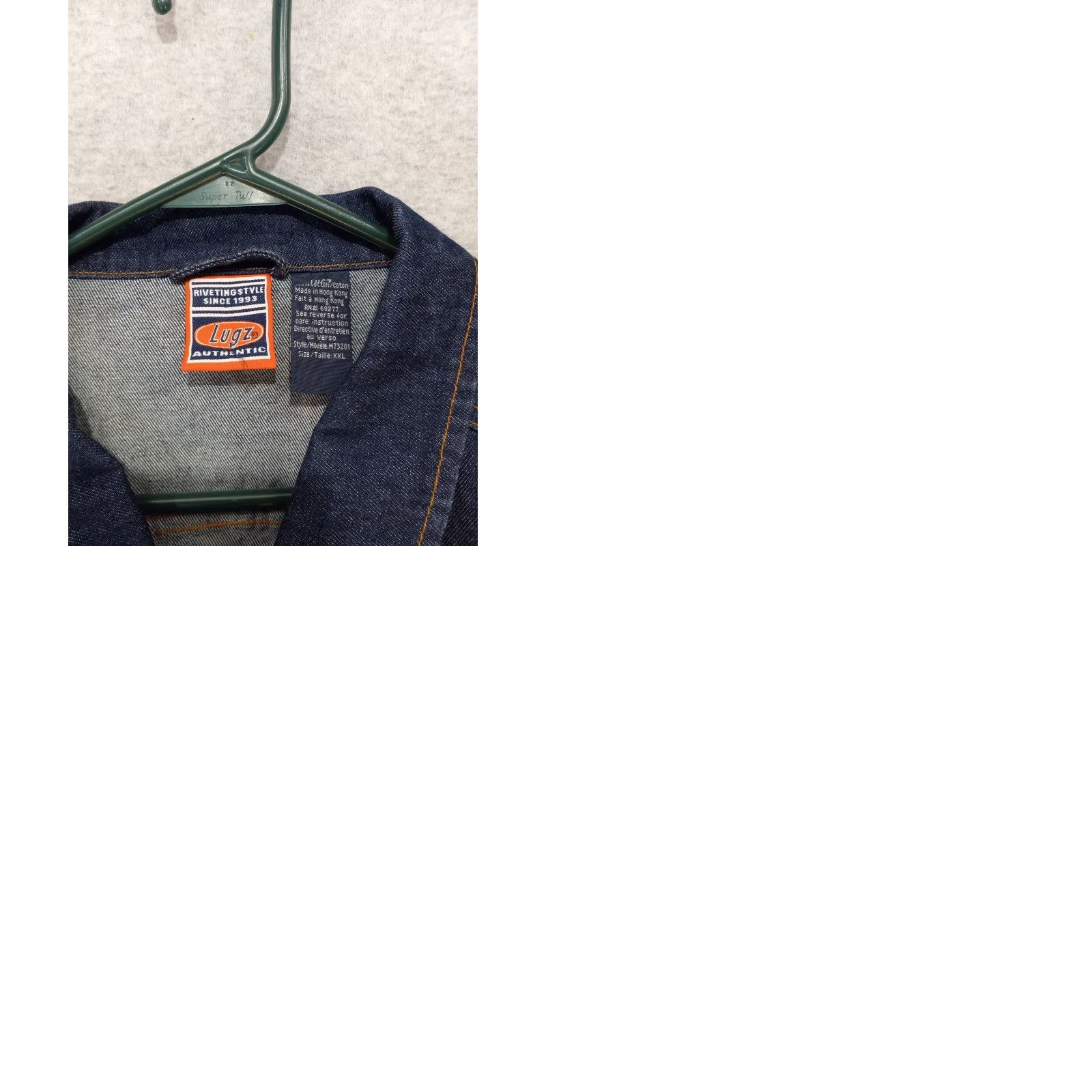 Lugz VINTAGE Lugz Denim Jacket Men’s 2XL Jeans Blue Casual 90s Big & Tall Jacket Size US 39 - 9 Thumbnail