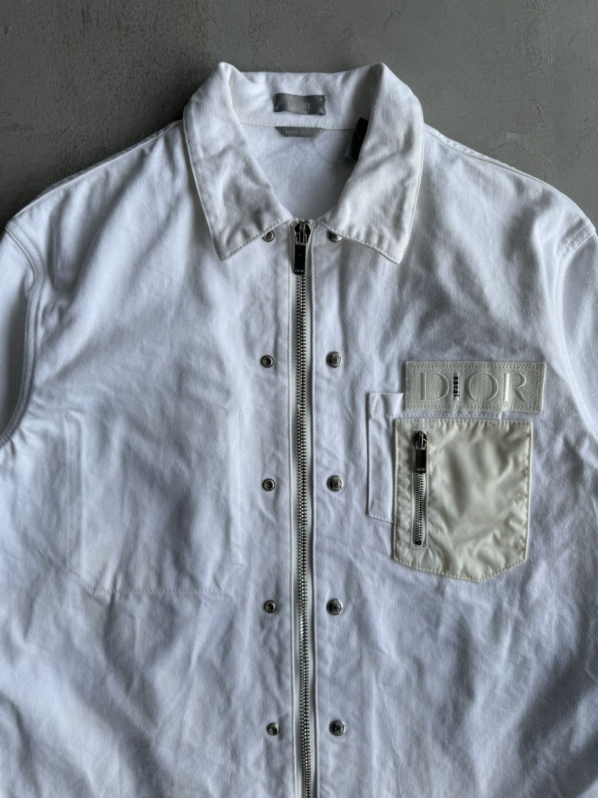 Dior × Sacai Dior x Sacai - Multi Buttons White Denim Jacket Size US M / EU 48-50 / 2 - 2 Thumbnail