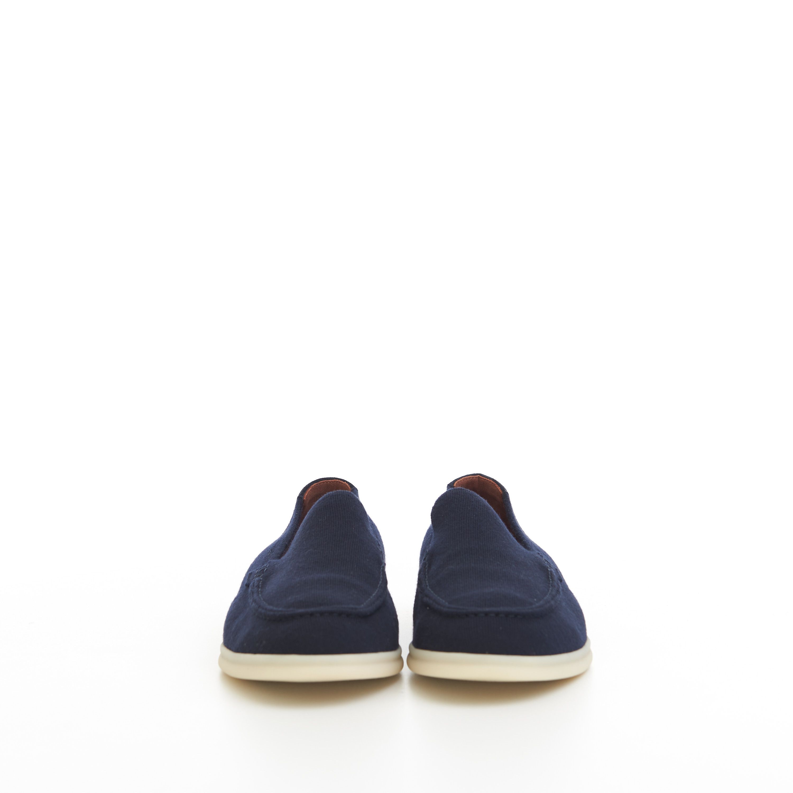 Loro Piana Summer Knitted Walk In Navy Blue Wish Wool Size US 7 / EU 40 - 3 Thumbnail