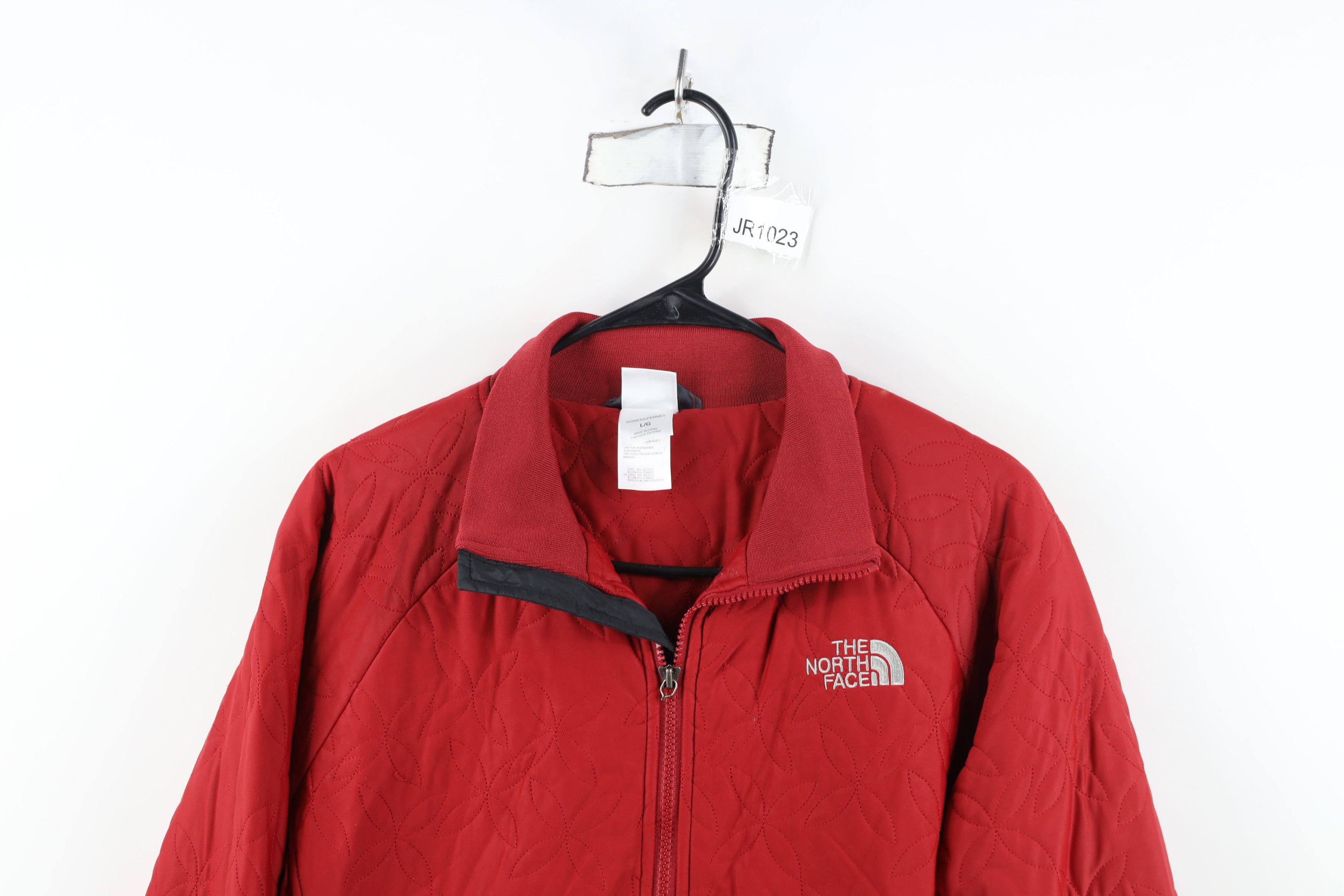 The North Face Vintage The North Face Flower Quilted Bomber Jacket Red Size L / US 10 / IT 46 - 2 Thumbnail