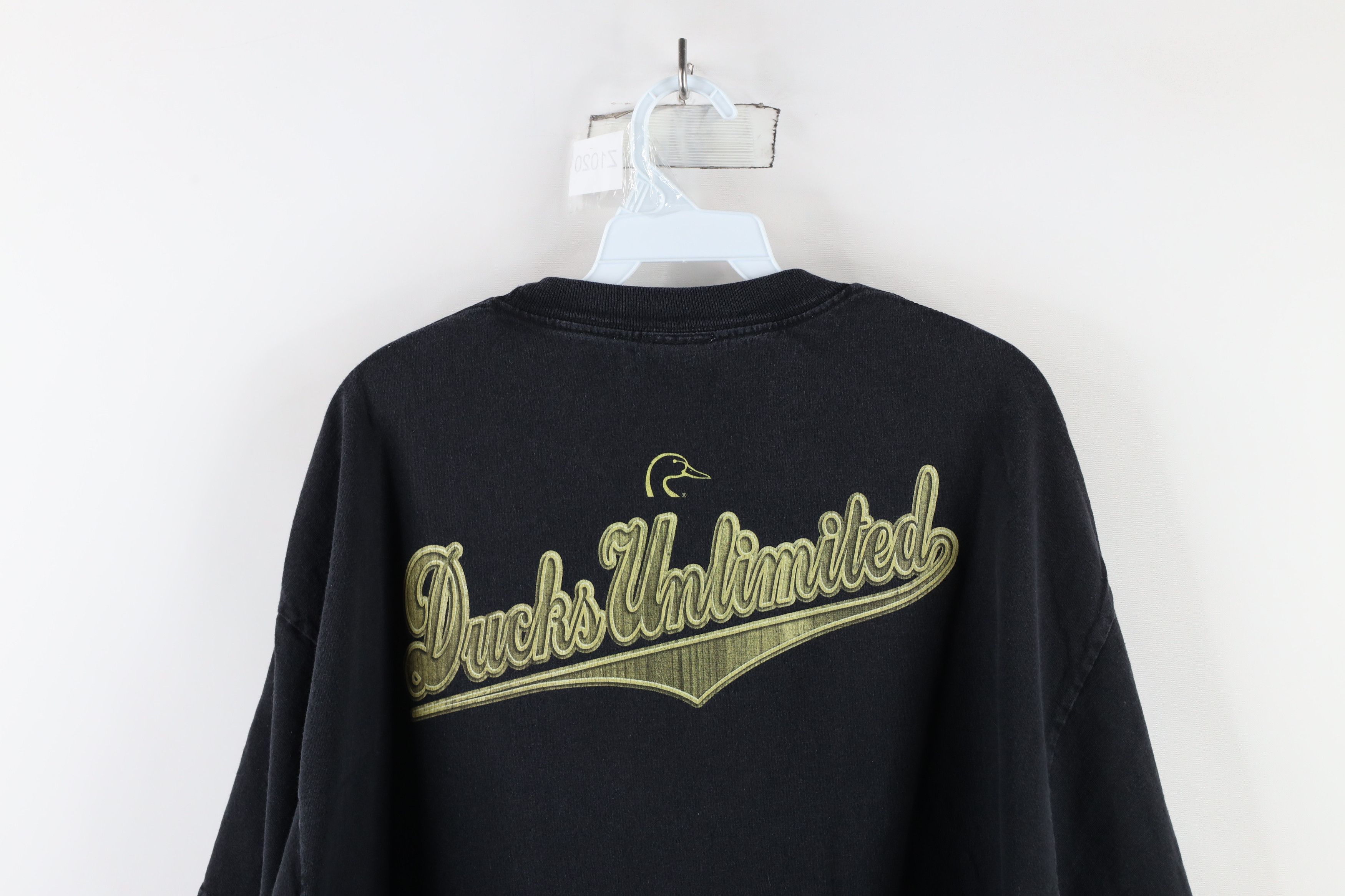 Vintage Vintage 90s Ducks Unlimited Spell Out Script T-Shirt Black Size US XXL / EU 58 / 5 - 12 Thumbnail