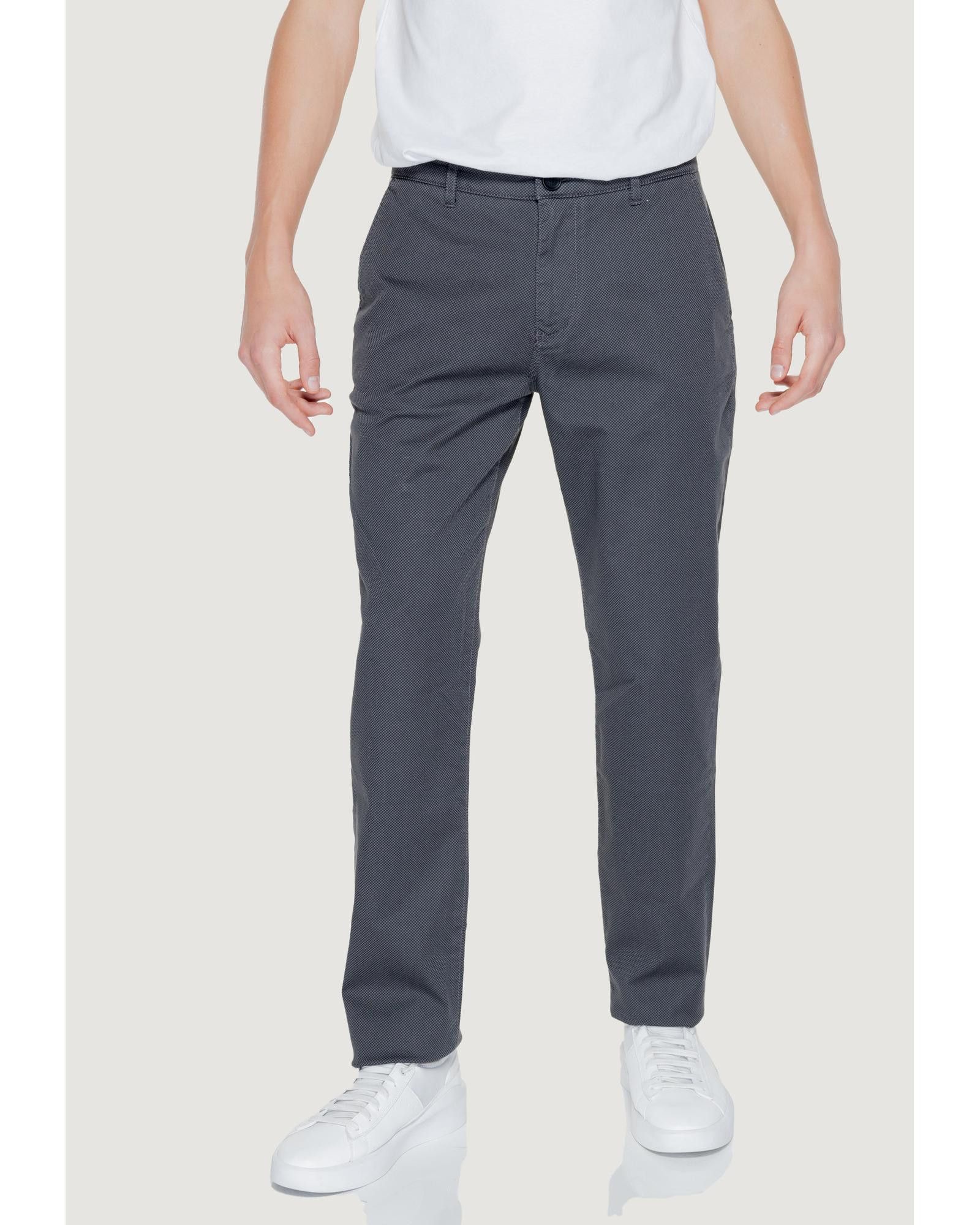 image of Armani Exchange Plain Cotton Trousers With Front And Back Pockets in Black, Men's (Size 33)