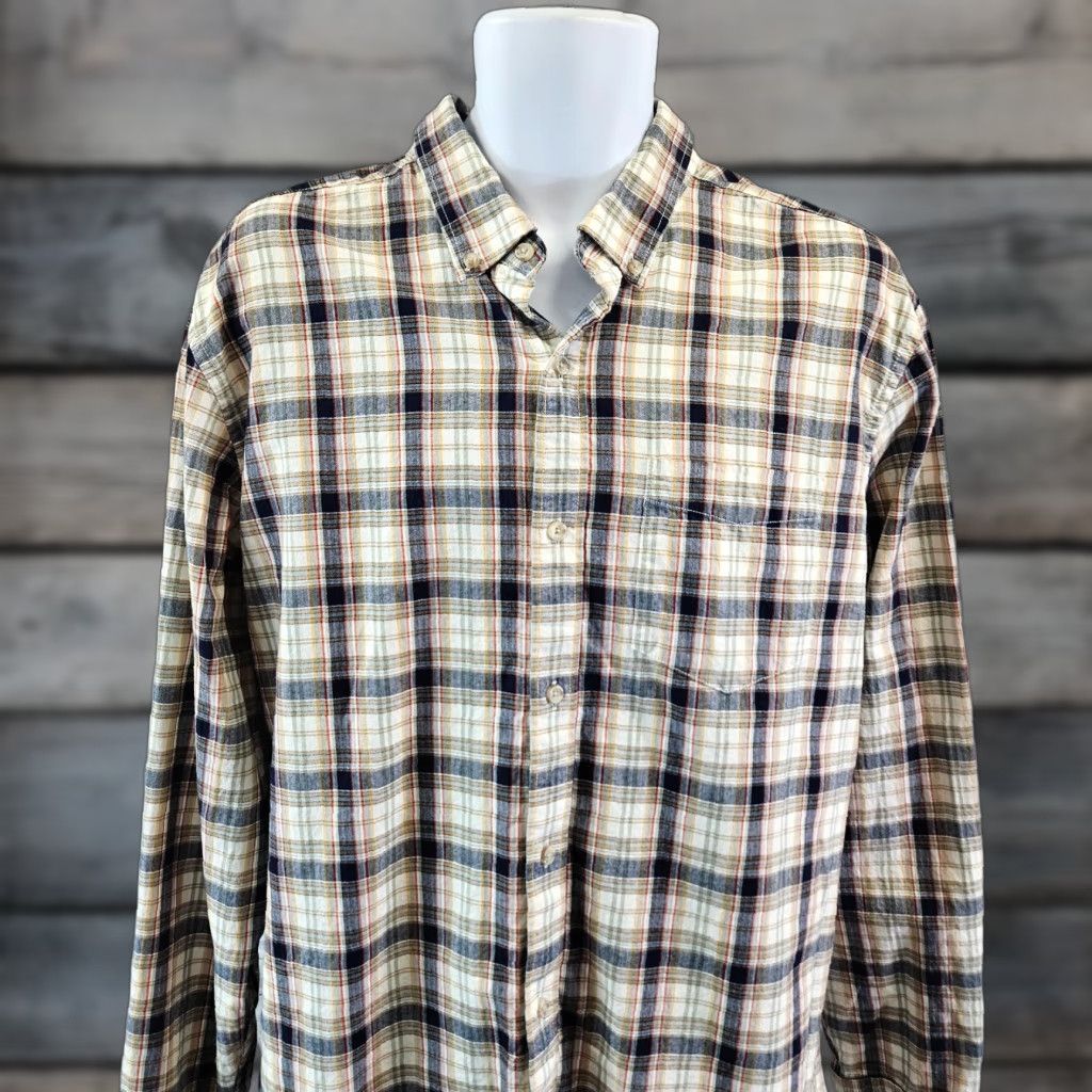 Eddie Bauer Eddie Bauer Mens Button Front Shirt Sz Large Black Red Plaid Cotton Long Sleeve Size US L / EU 52-54 / 3 - 1 Thumbnail