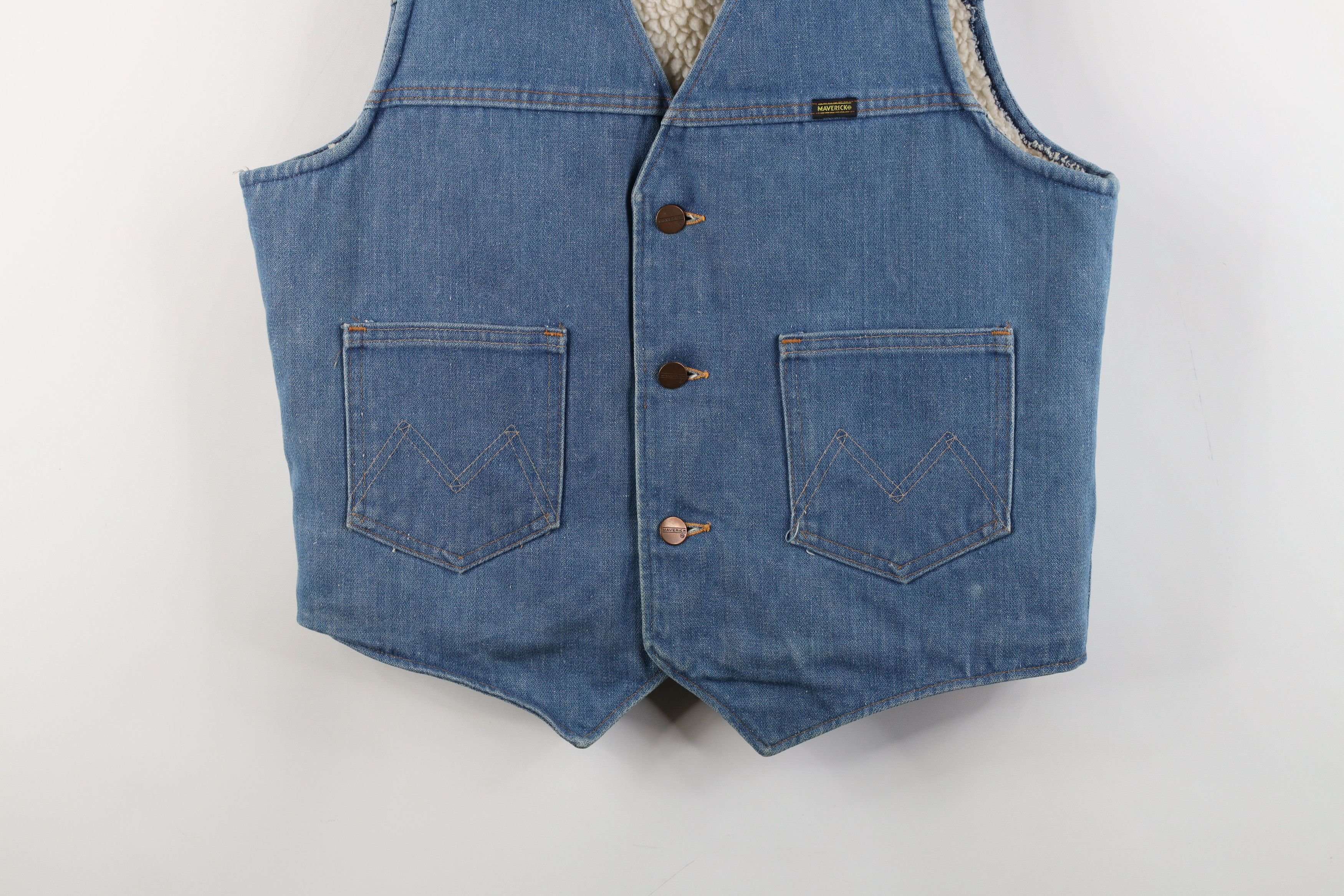 Vintage Vintage 60s 70s Streetwear Lined Denim Vest Jacket USA Size US M / EU 48-50 / 2 - 3 Thumbnail