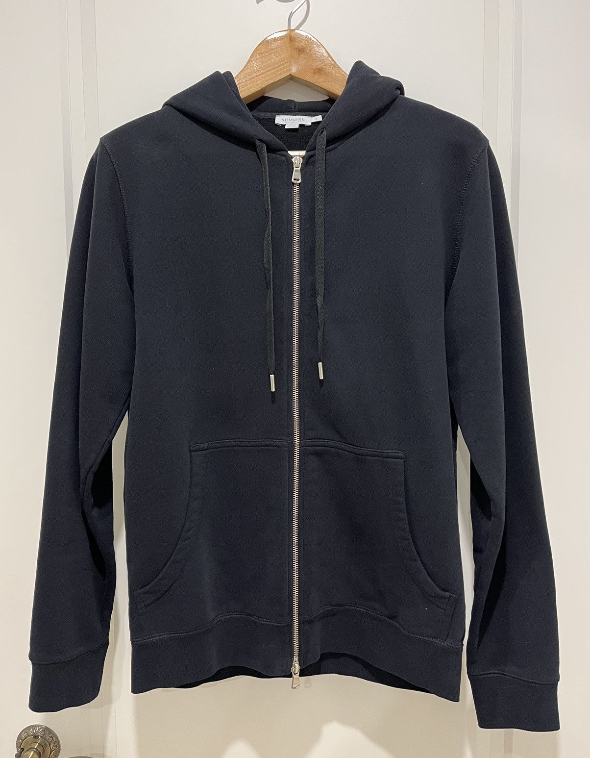 Sunspel Navy Zip Hoodie