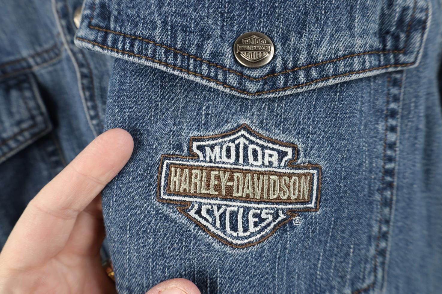 Harley Davidson Vintage 90s Harley Davidson Denim Jean Button Shirt Blue Size US XL / EU 56 / 4 - 4 Thumbnail