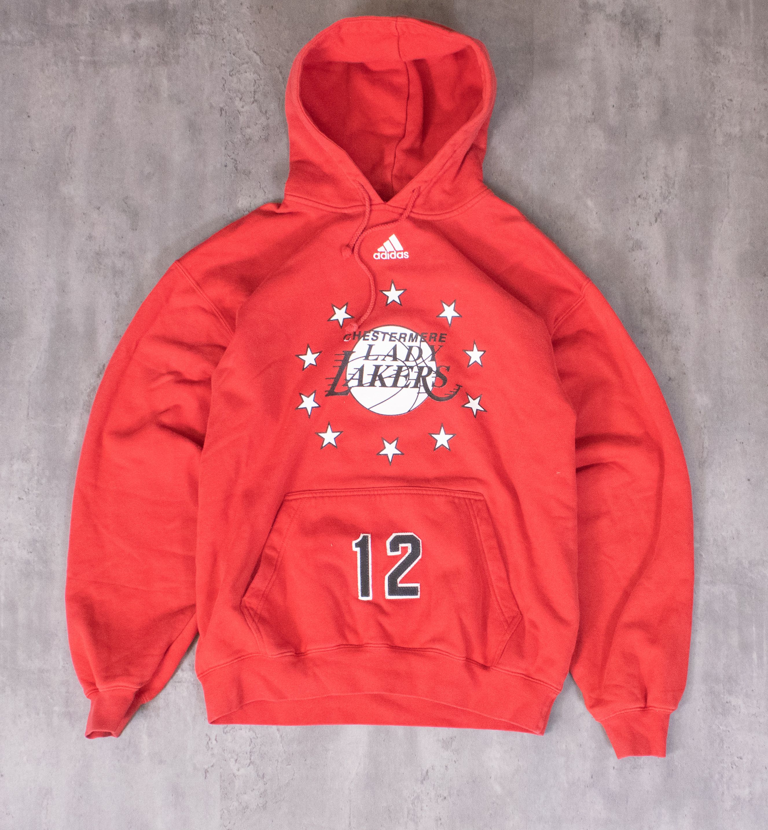 Adidas × Vintage Y2K 2000'S Adidas Center Swoosh Lakers Red Hoodie Sweater Size US M / EU 48-50 / 2 - 3 Thumbnail