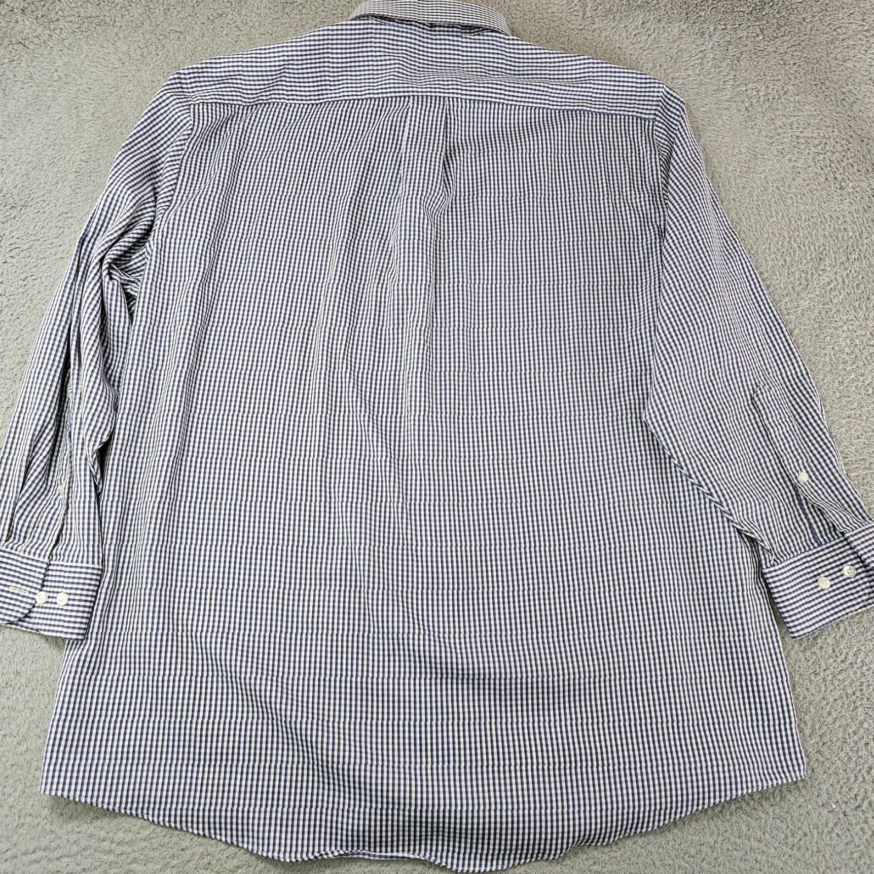Stafford Stafford Shirt Mens XL Blue Brown Check Regular Fit Sweat Repel Gingham Size US XL / EU 56 / 4 - 7 Thumbnail