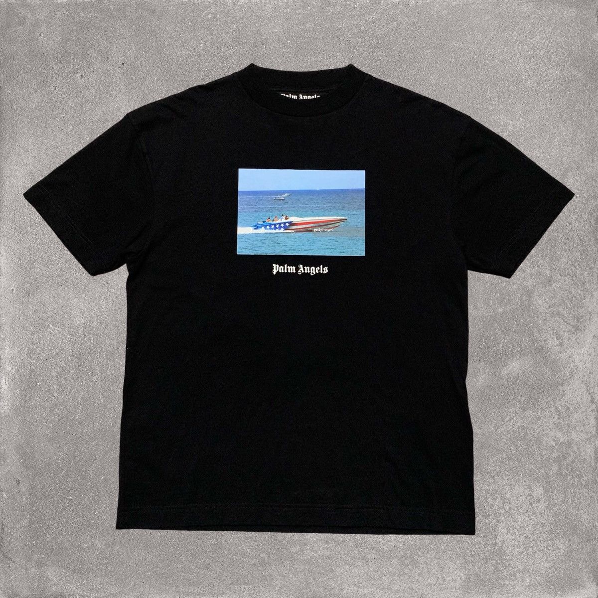 Palm Angels Palm Angels Medium Speedboat USA Black Tee Size US M / EU 48-50 / 2 - 1 Thumbnail