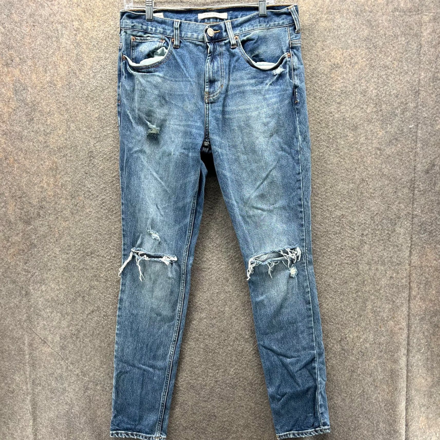 Zara Zara Jeans Mens 31x32 Blue Denim Distressed Skinny Light Wash 5-Pocket Casual Vintage: No Mens Size US 31 - 2 Thumbnail