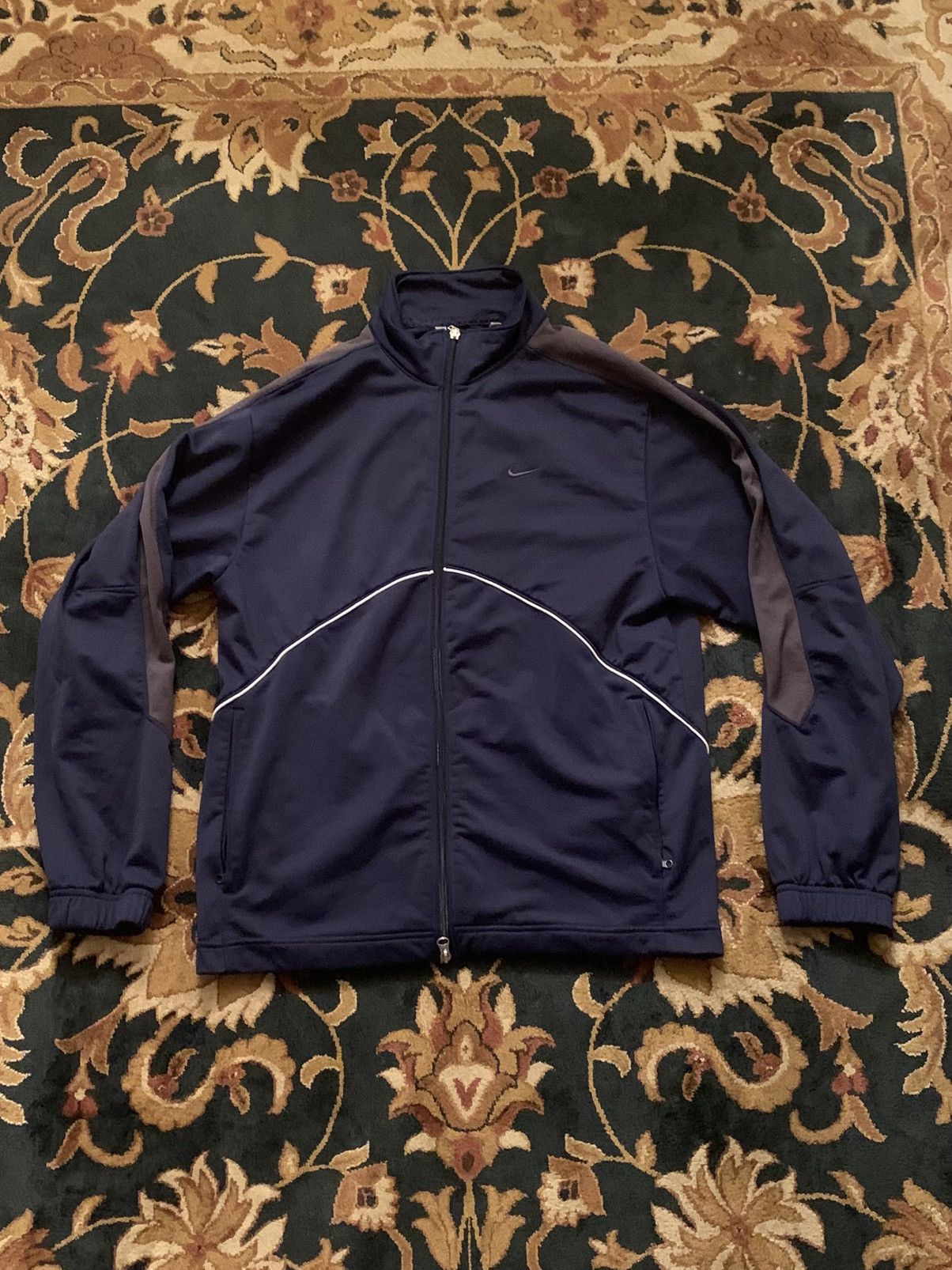 Nike Vintage Y2K Nike Navy Blue Zip Up Double Zipper Track Jacket Size US S / EU 44-46 / 1 - 1 Thumbnail