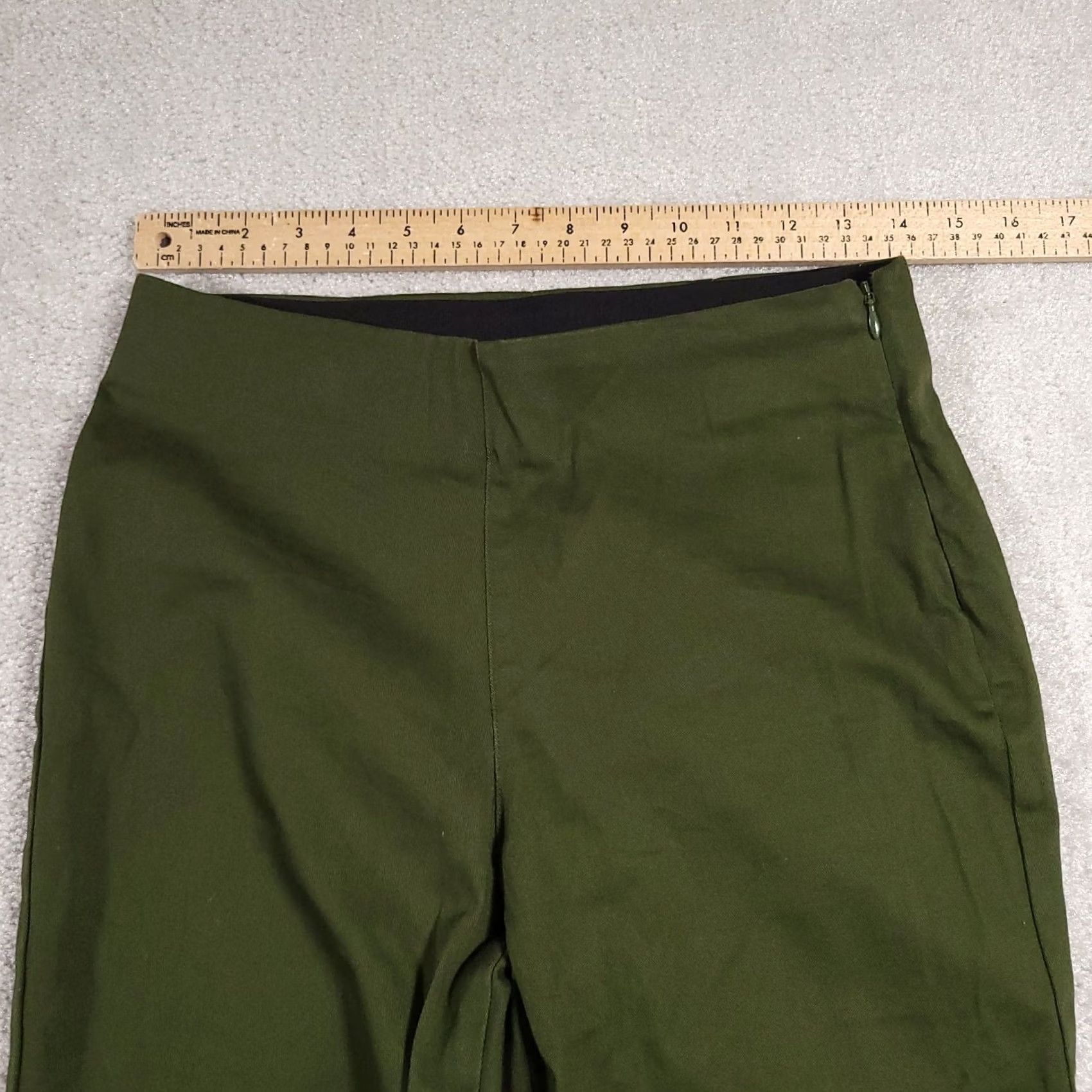 Old Navy Old Navy Skinny Chino Pants Womens 6 Green Elastic Waist Side Zip Ankle Women's Size 28" / US 6 / IT 42 - 5 Thumbnail