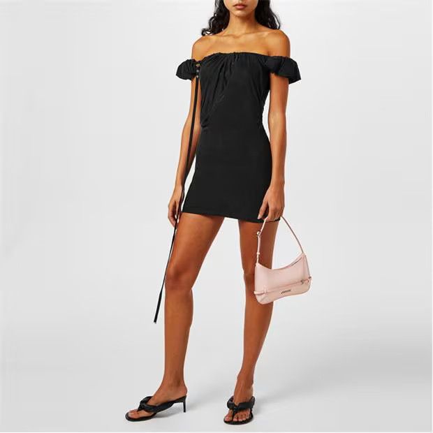 Jacquemus o1g2r1mq1024 Mini Dress in Black Size XS / US 0-2 / IT 36-38 - 6 Thumbnail