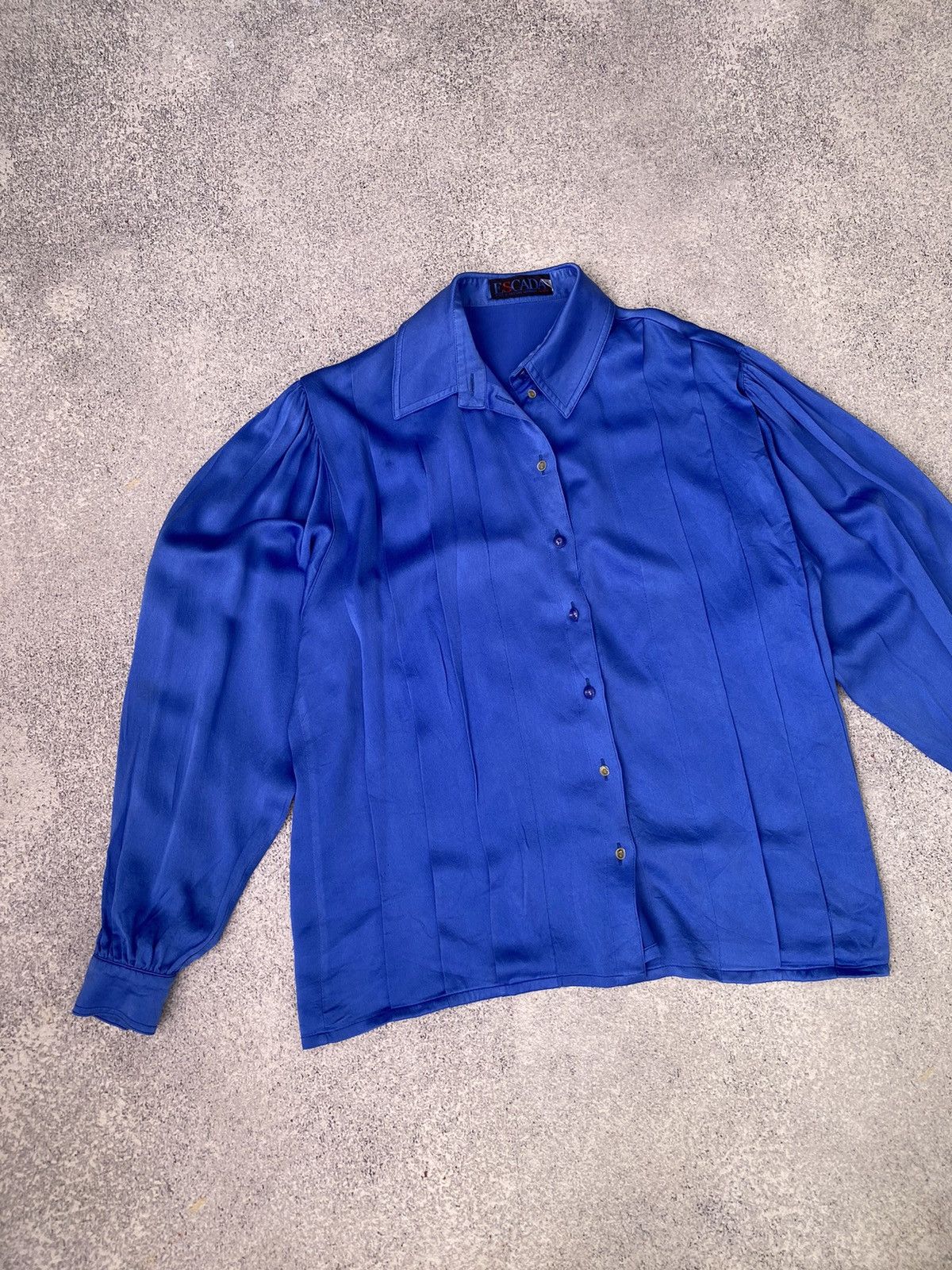 Designer × Escada × Vintage Vintage Escada Women’s Blue Designer Blouse Size XS / US 0-2 / IT 36-38 - 6 Thumbnail