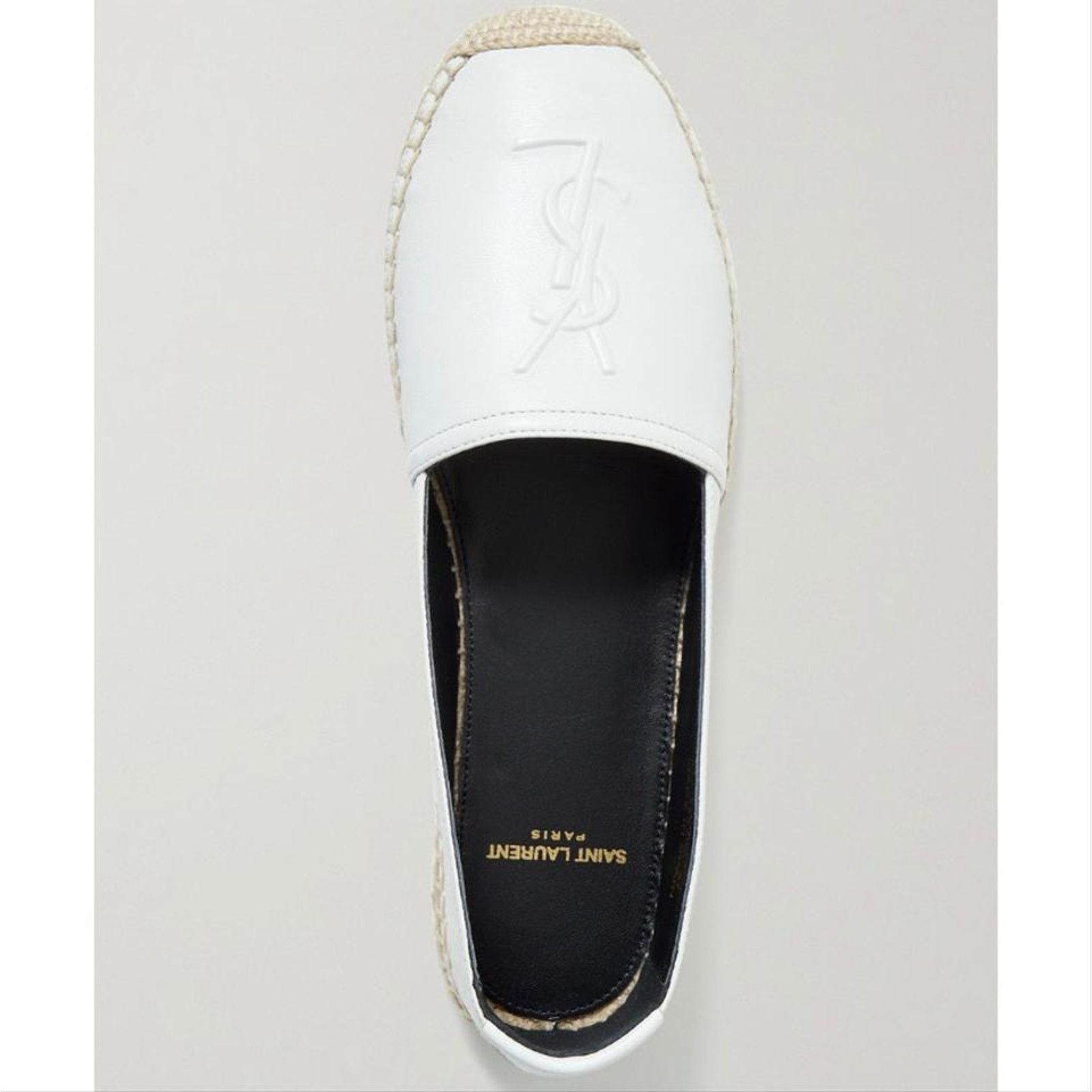 Saint Laurent Paris YSL logo embossed leather espadrilles Size US 10 / IT 40 - 6 Thumbnail