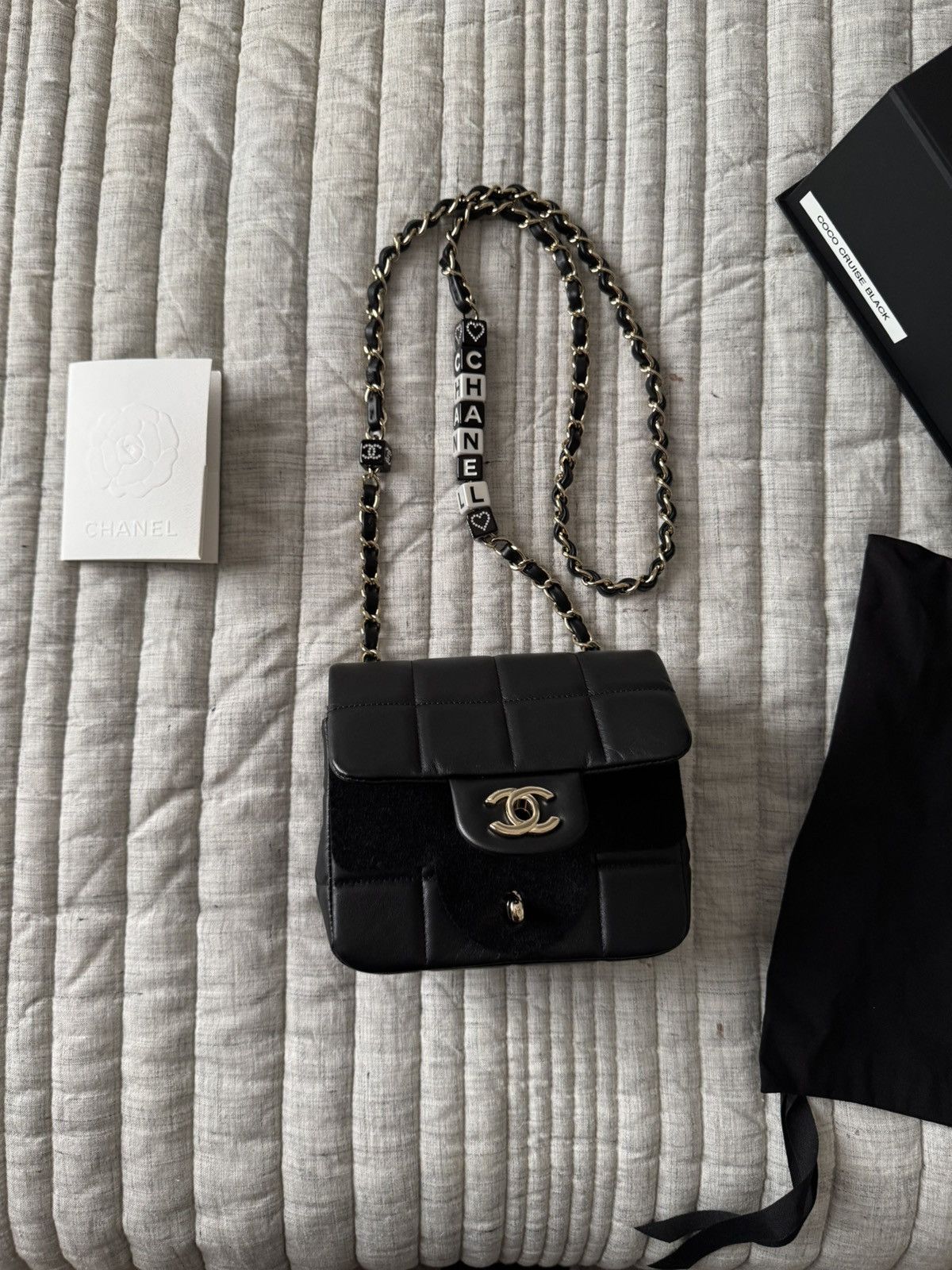 Chanel Lambskin Resin Crystal Square Quilted Mini Monacoco Flap Bag Size ONE SIZE - 5 Thumbnail