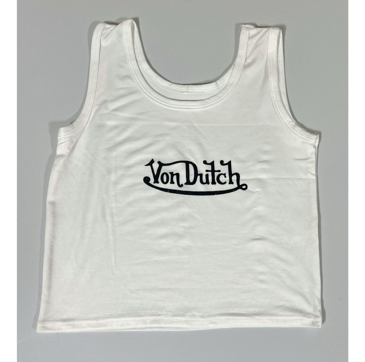 Von Dutch Von Dutch White Logo Graphic Top Muscle Tee T-Shirt Size M 🤍 Size M / US 6-8 / IT 42-44 - 1 Thumbnail