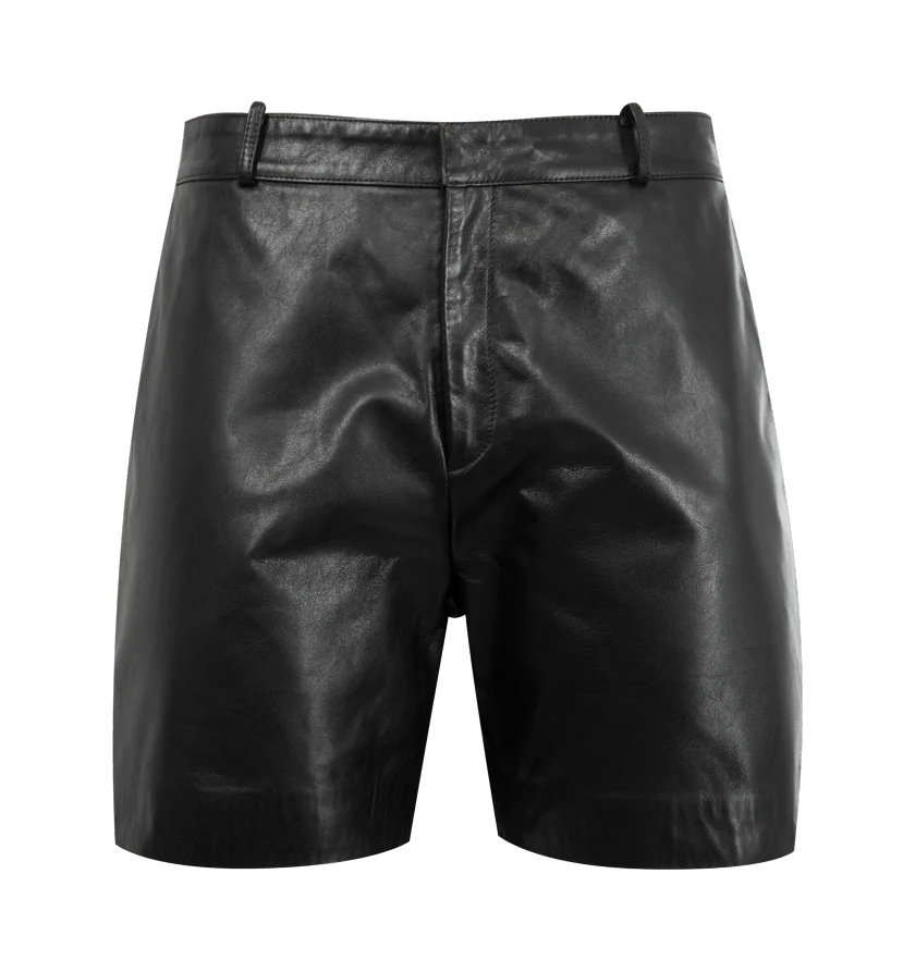 o1h1sh11225 Leather Short in Black