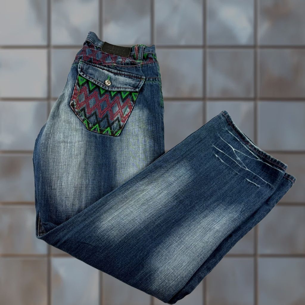 Akademiks VINTAGE Akademiks Jeans Mens 38x32 Blue Baggy Hip Hop Embroidered Jeans Size US 38 / EU 54 - 1 Thumbnail