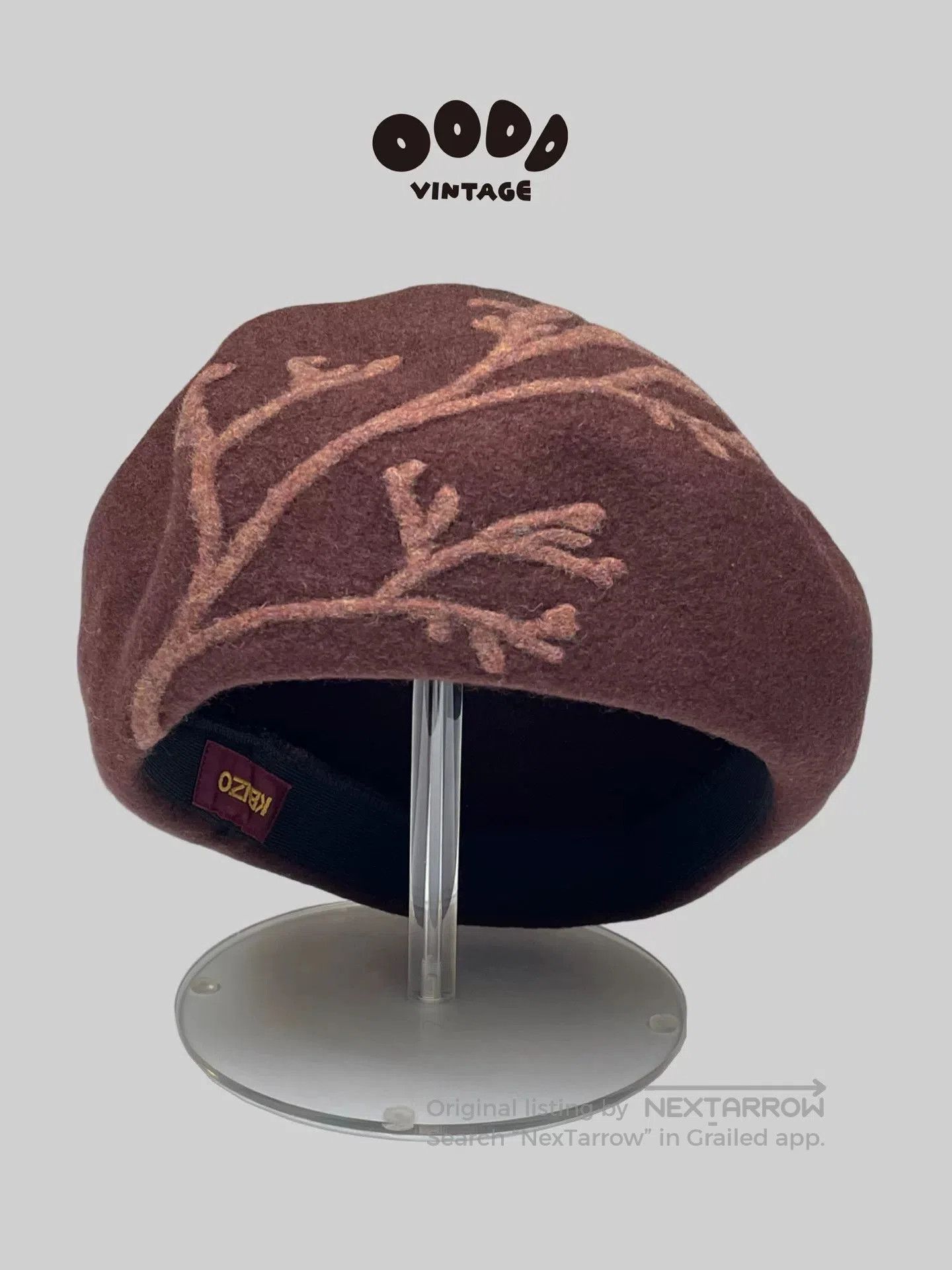 Kenzo Kenzo Wool Beret with Branch Pattern. Size ONE SIZE - 1 Thumbnail