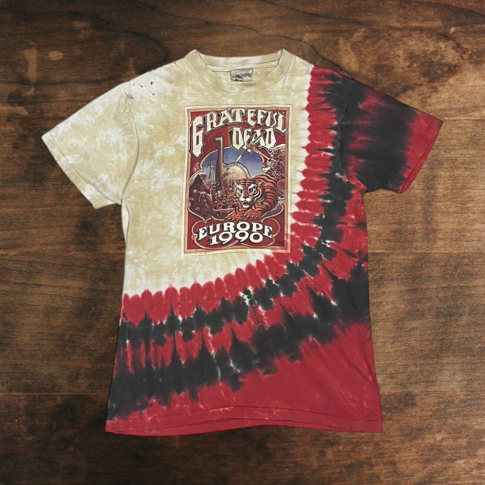 Grateful Dead × Liquid Blue Vintage 1990 Grateful Dead Europe Tour T Shirt Men’s Large Size US L / EU 52-54 / 3 - 1 Thumbnail
