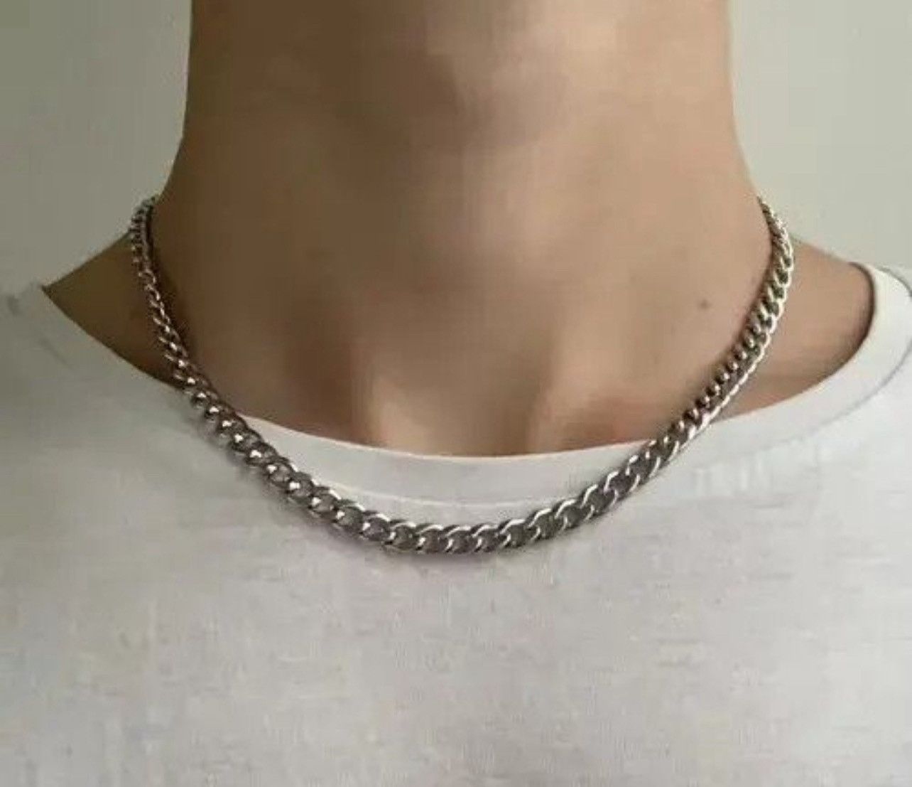 Jewelry Silver Chain - Cuban Style Size ONE SIZE - 1 Thumbnail