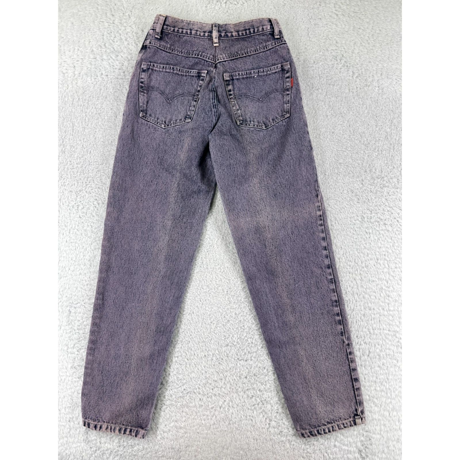 Denime VINTAGE Alkam Jeans Womens Purple Denim 28 80s 90s Hip Hop Button Fly Straight 5-Pocket Design Regular Stretch Cotton Denim Woman Clothes Shoes Size 28" / US 6 / IT 42 - 2 Thumbnail