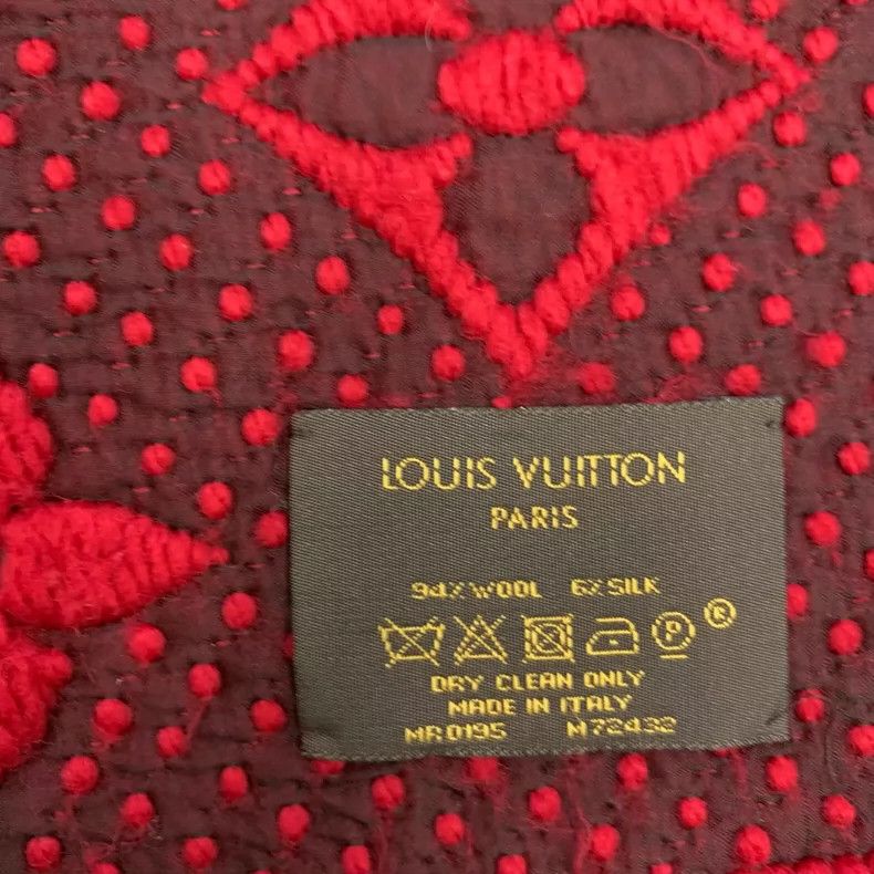 Louis Vuitton Louis Vuitton Red presbyopic full print wool fringe scarf Size ONE SIZE - 6 Thumbnail