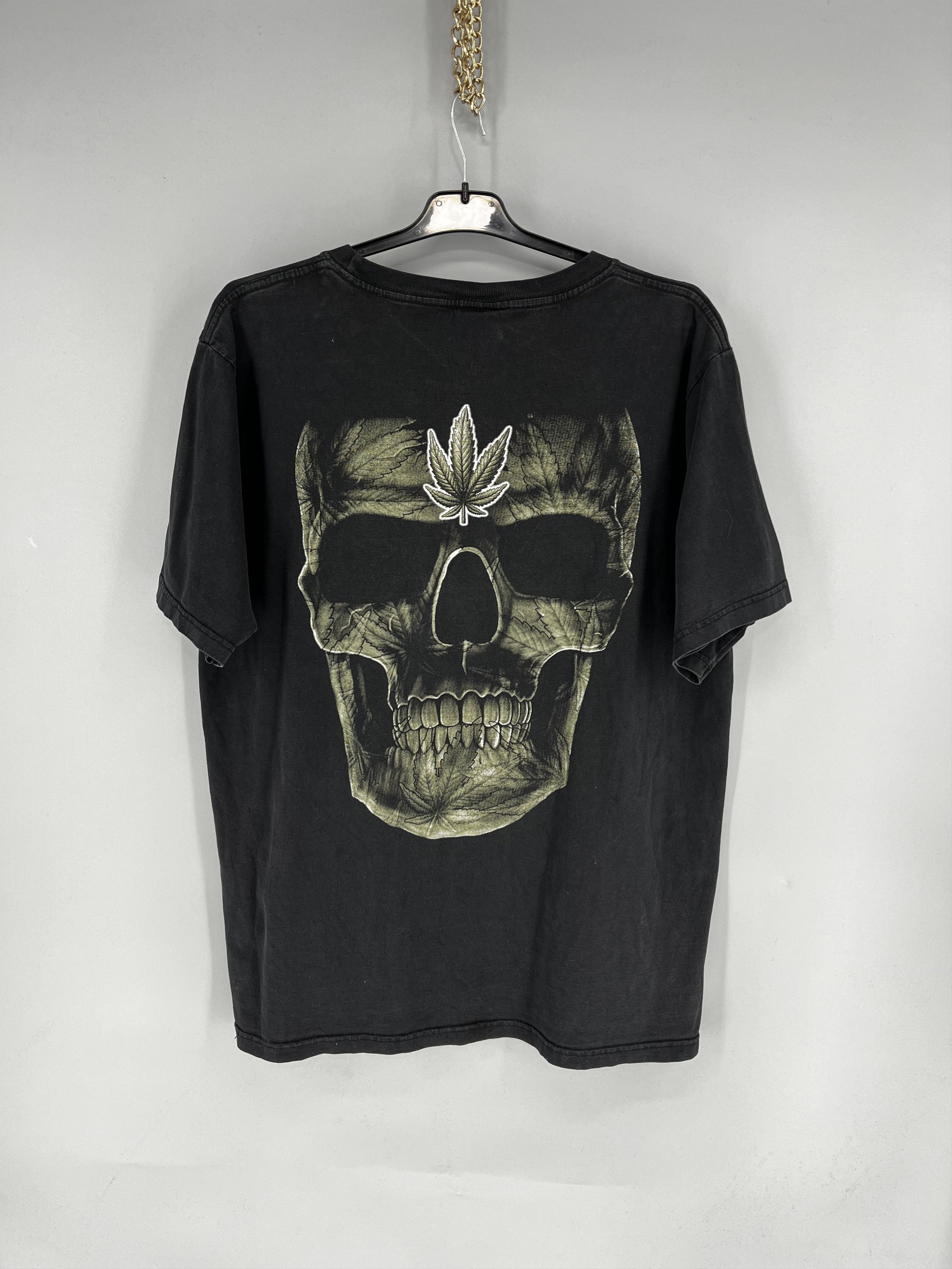 Vintage Vintage 90s Skull Marijuana Hill Fashion Bandtees Size US XL / EU 56 / 4 - 9 Thumbnail