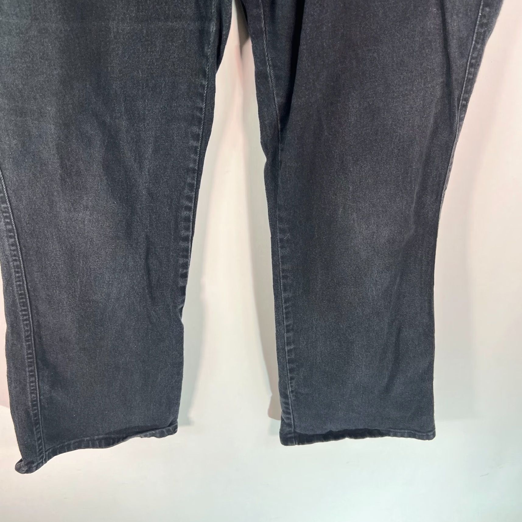 Lee Lee Womens Flat Front High Rise Casual Black Denim Straight Leg Jeans Size 18M Size 40" / US 18 - 6 Thumbnail