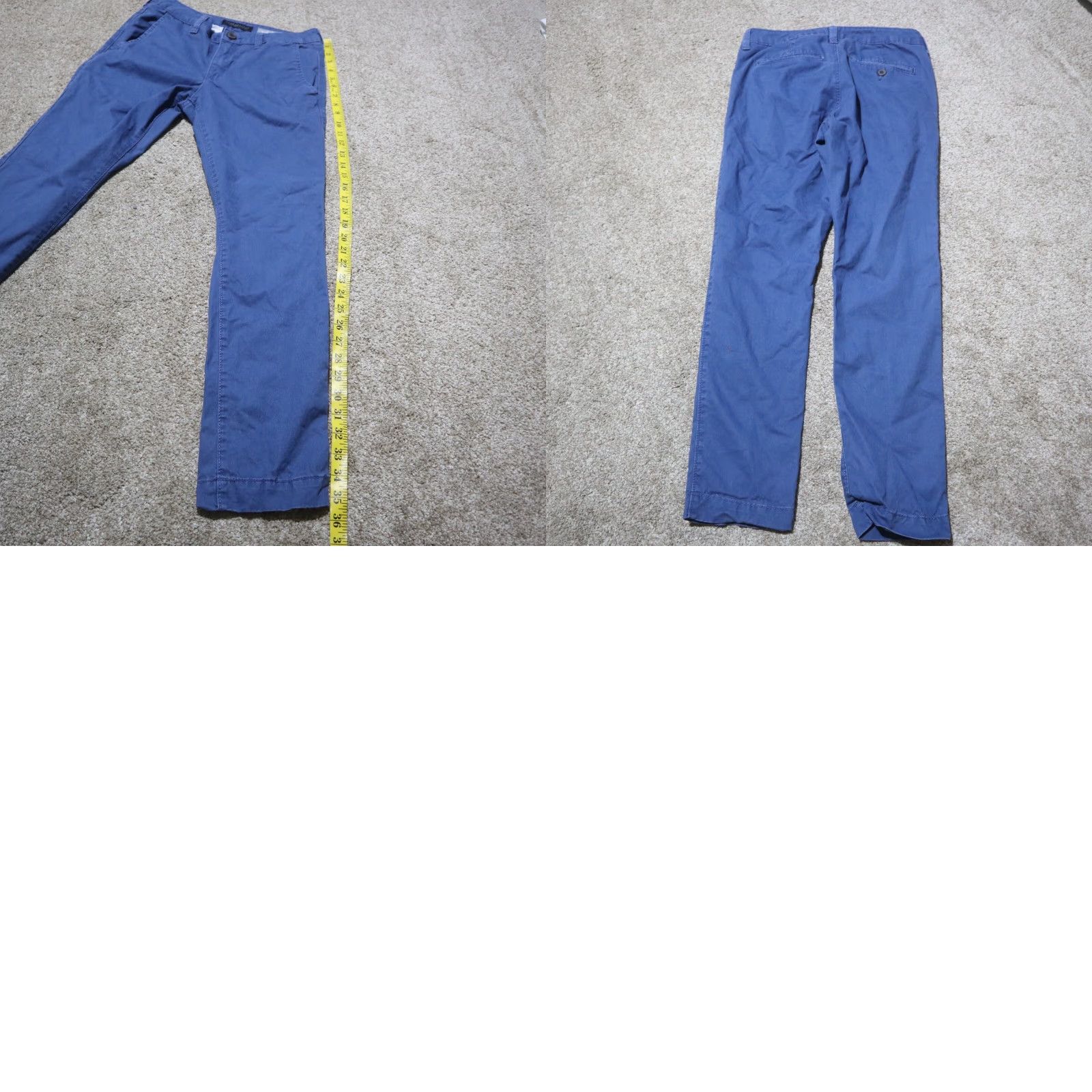 Vintage AeroPostale Pants Women's 28 Blue Chino Slim Straight Cotton Ankle Casual Classic Front Flat Front Pockets Zipper Button Slimming Logo Size 28" / US 6 / IT 42 - 8 Thumbnail